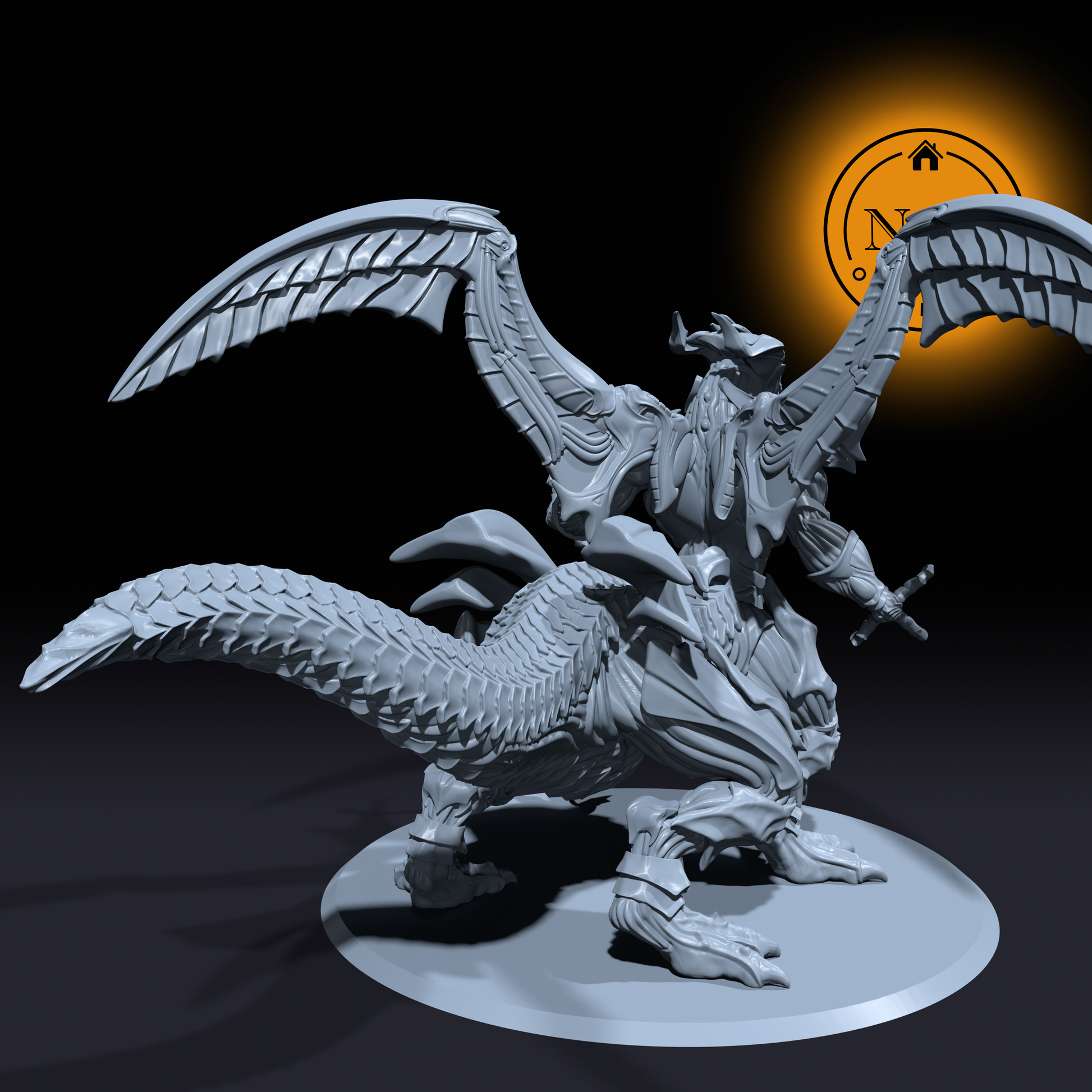Cogdrake, the Clockwork Titan | Clockwork Battle Dragon miniature for Tabletop games like D&D and War Gaming| Dungeons and Dragons Mini | RN estudio