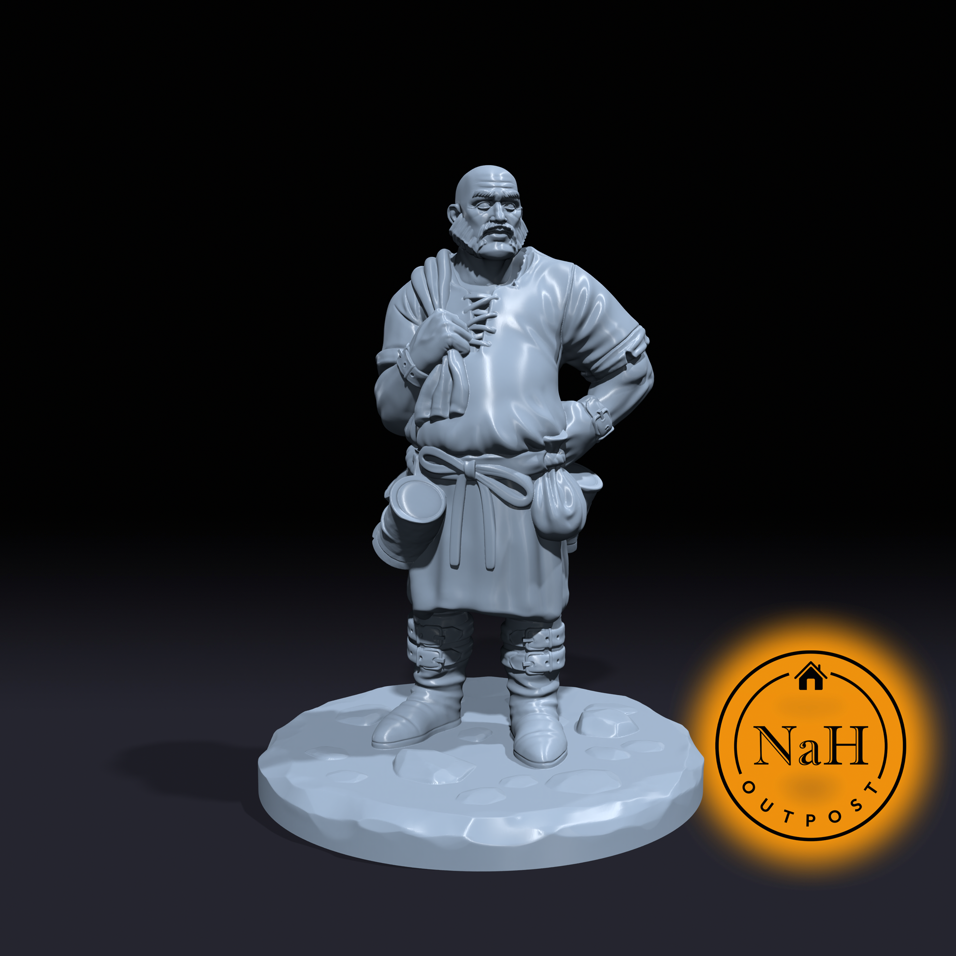 Civilian | Townsfolk | Barkeep | Miniature for Tabletop games like D&D and War Gaming