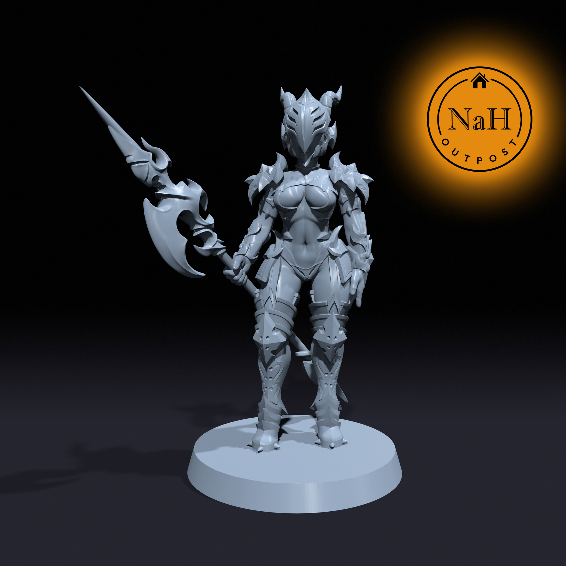 Thalia Dragonhelm | Dragon Guard Trooper | Female Fighter or Paladin miniature for Tabletop games like D&D and War Gaming| Dungeons and Dragons Mini