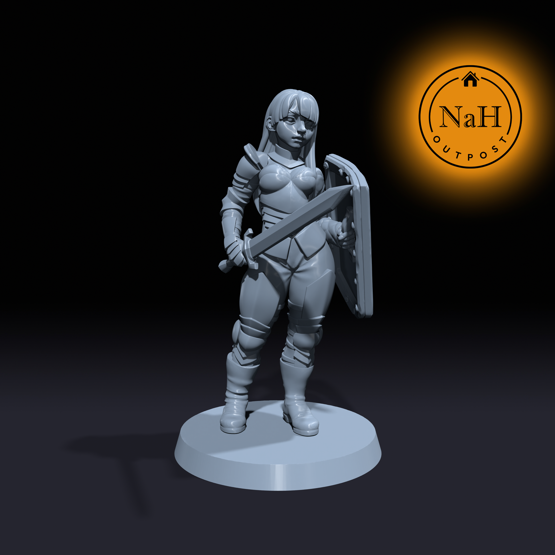 Katali Shieldheart | Royal Guard | Cleric or Paladin miniature for Tabletop games like D&D and War Gaming| Dungeons and Dragons Mini | RN estudio