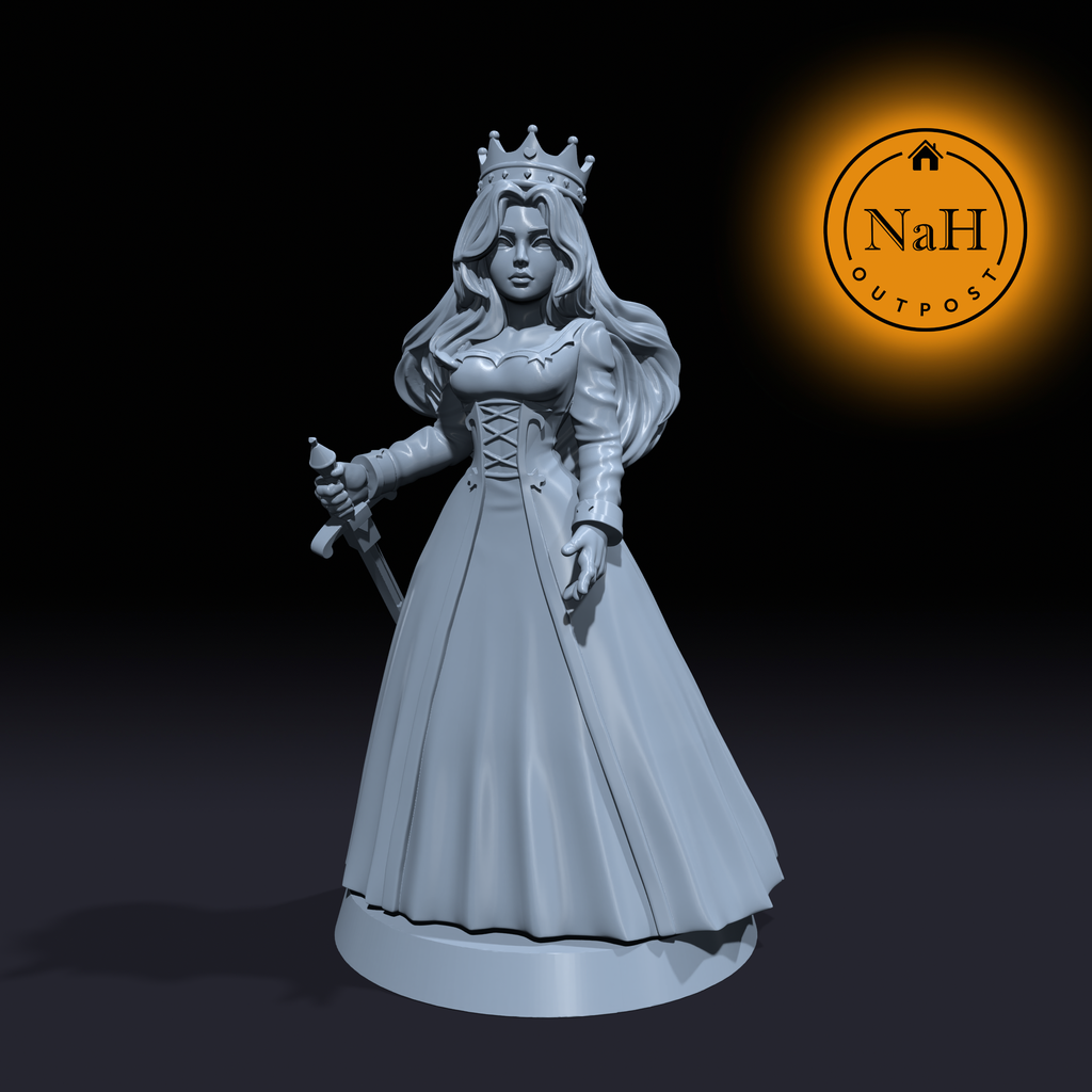 Queen Meliande, the Protector | Royalty miniature for Tabletop games like D&D and War Gaming| Dungeons and Dragons Mini | RN estudio