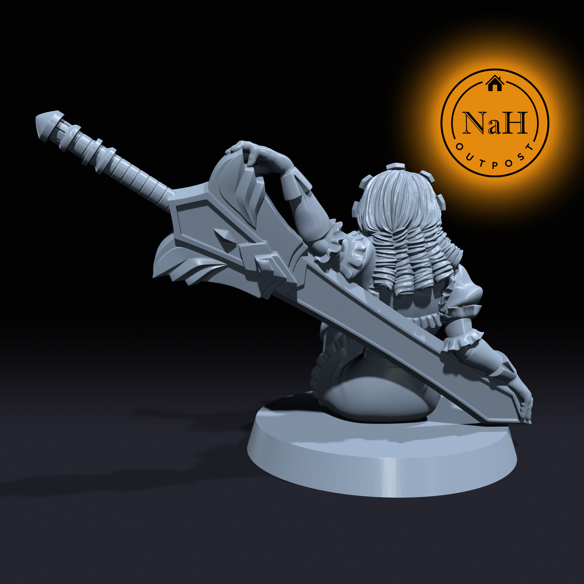 Shareena Steelheart | Maid Guard | Female Pinup | Fighter miniature for Tabletop games like D&D and War Gaming| Dungeons and Dragons Mini | RN estudio
