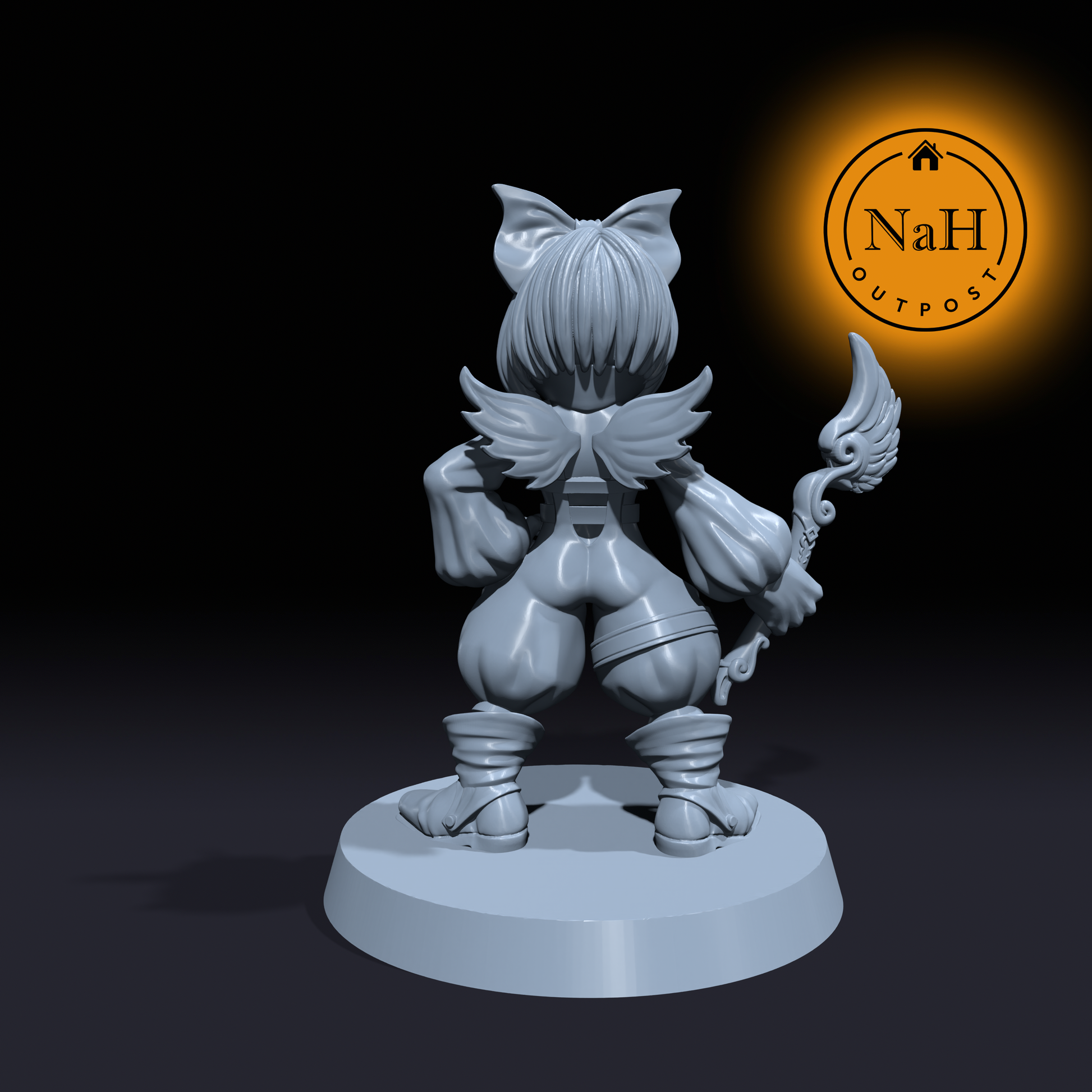 Silli Moonwand | Gnome | Halfling | Caster or Fey Warlock miniature for Tabletop games like D&D and War Gaming| Dungeons and Dragons Mini | RN estudio