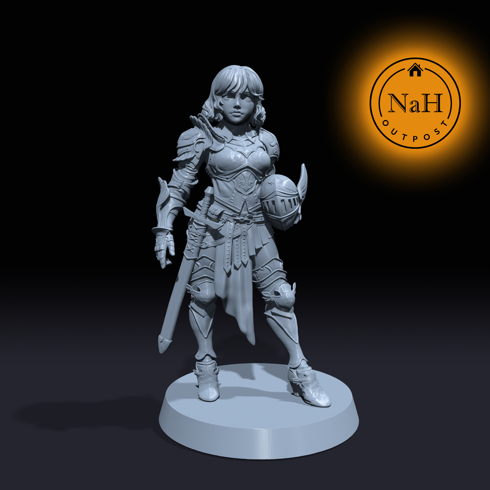 Captain Svanielle Stormblade | Female Paladin | Fighter miniature for Tabletop games like D&D and War Gaming| Dungeons and Dragons Mini | RN estudio