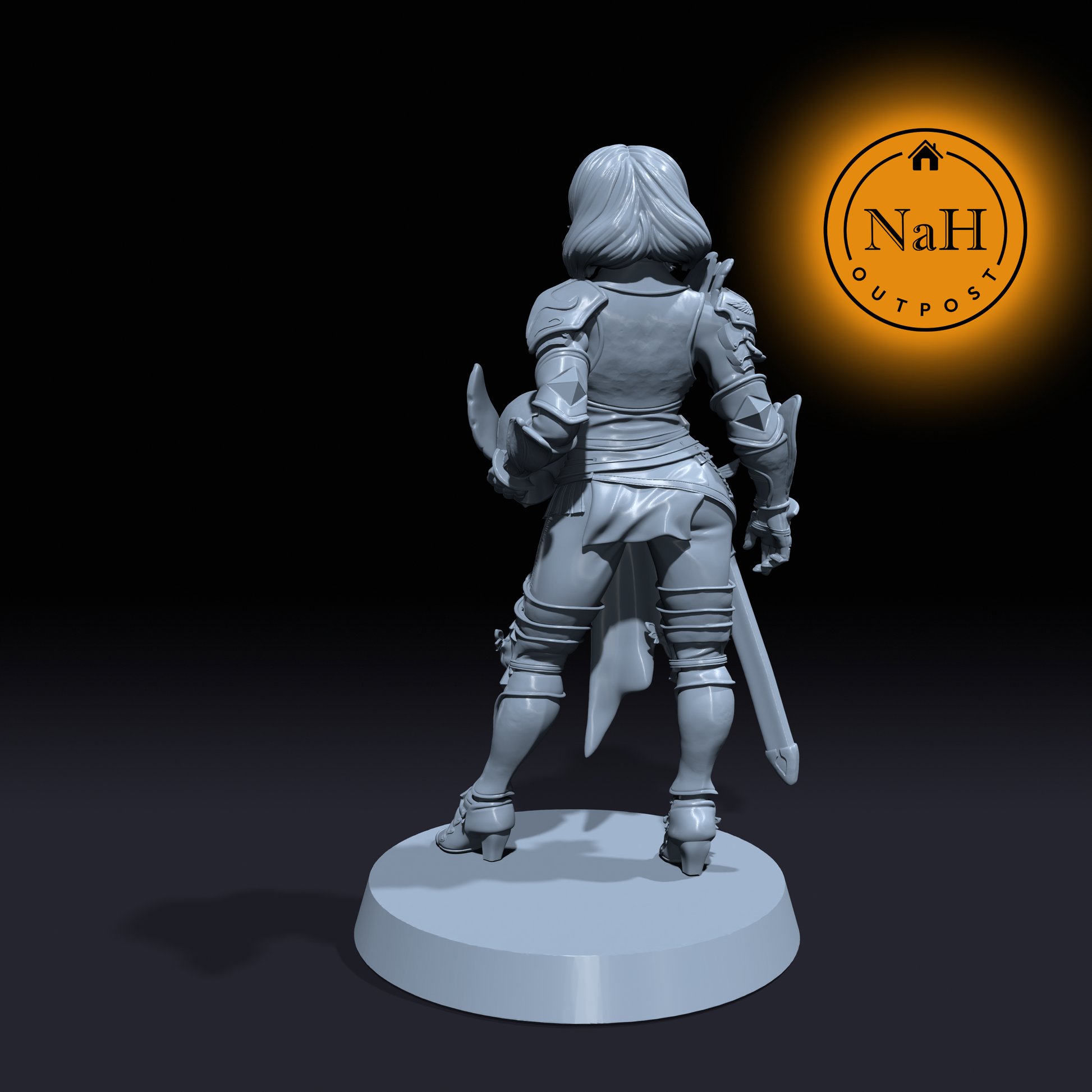 Captain Svanielle Stormblade | Female Paladin | Fighter miniature for Tabletop games like D&D and War Gaming| Dungeons and Dragons Mini | RN estudio