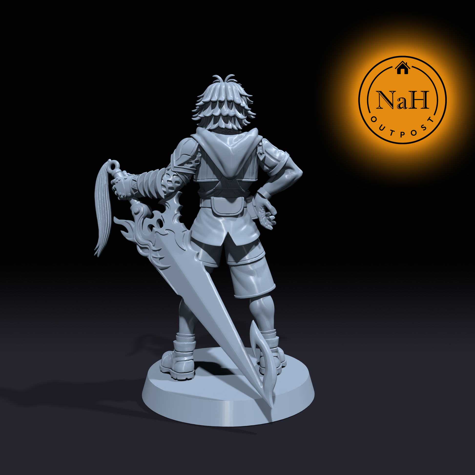 Brom Thunderblade | Tithonus | Human Fighter or Barbarian miniature for Tabletop games like D&D and War Gaming| Dungeons and Dragons Mini | RN estudio