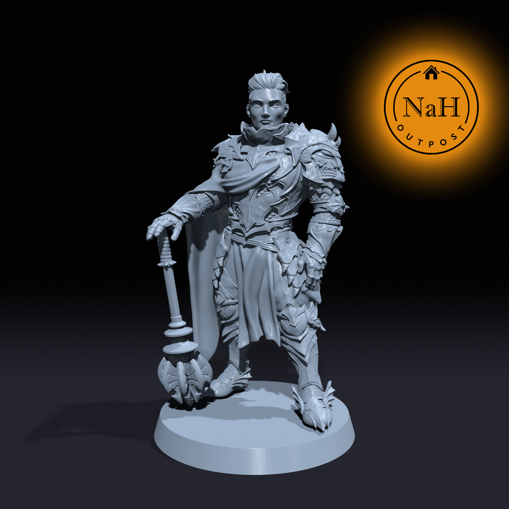 Uthoran Dragonheart, Dragon Knight | Male Paladin | Fighter or Cleric miniature for Tabletop games like D&D and War Gaming| Dungeons and Dragons Mini | RN estudio