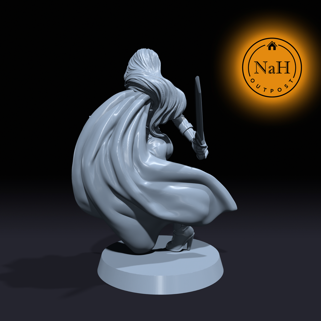 Delia, The Swift |  Rogue or Fighter |  Pinup miniature for Tabletop games like D&D and War Gaming| Dungeons and Dragons Mini