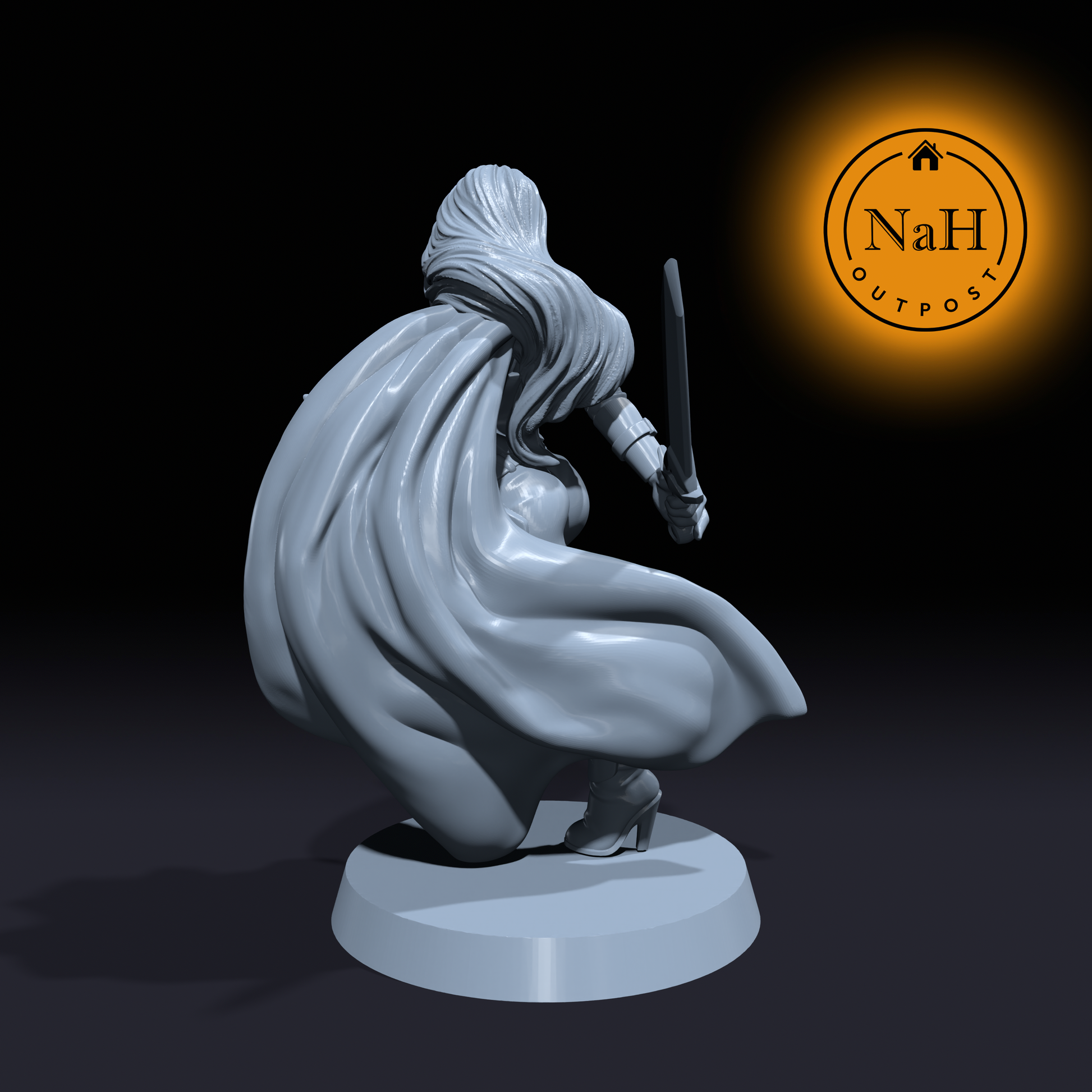 Delia, The Swift |  Rogue or Fighter |  Pinup miniature for Tabletop games like D&D and War Gaming| Dungeons and Dragons Mini