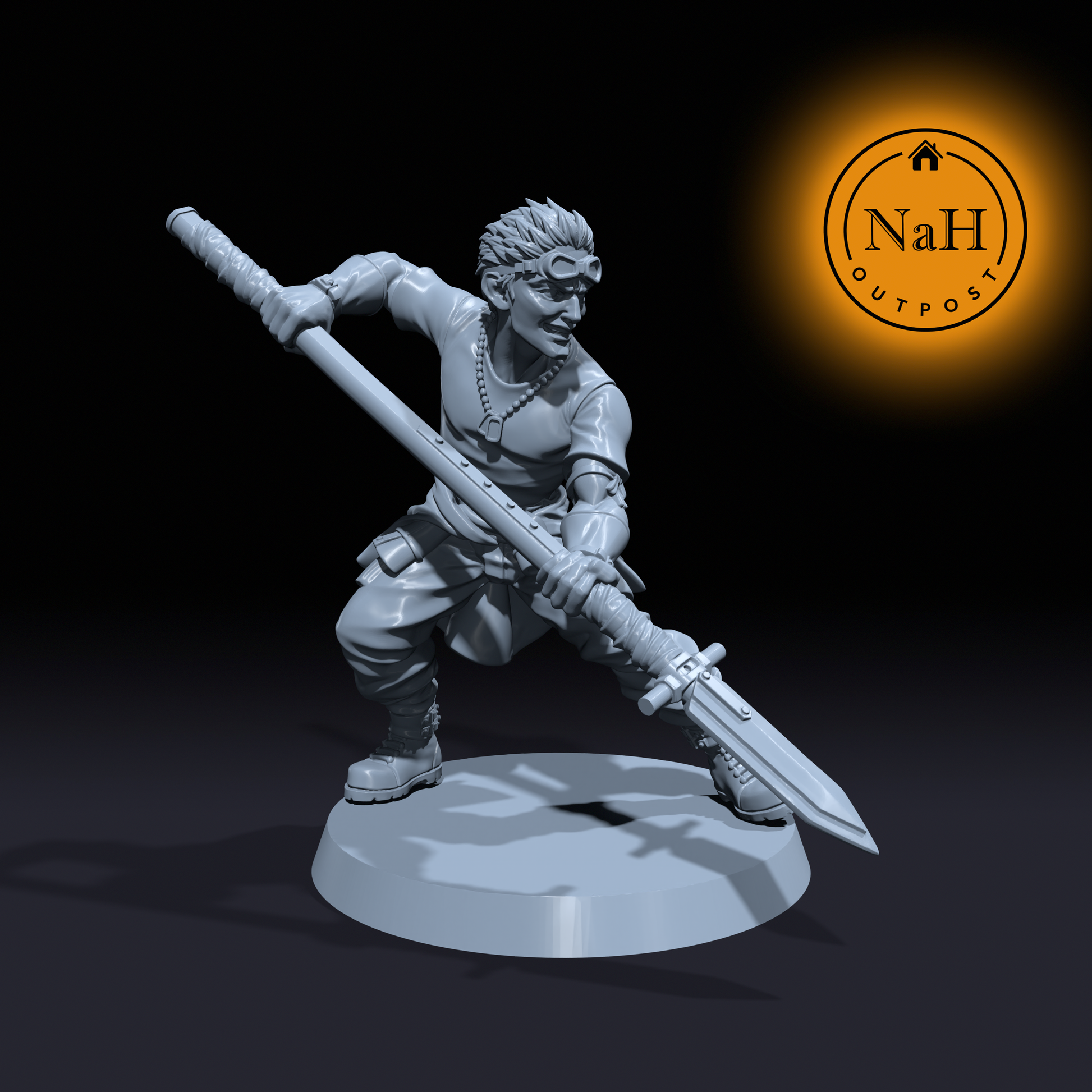 Gharr Stormspear | Spear Fighter | Barbarian or Monk miniature for Tabletop games like D&D and War Gaming| Dungeons and Dragons Mini | RN estudio