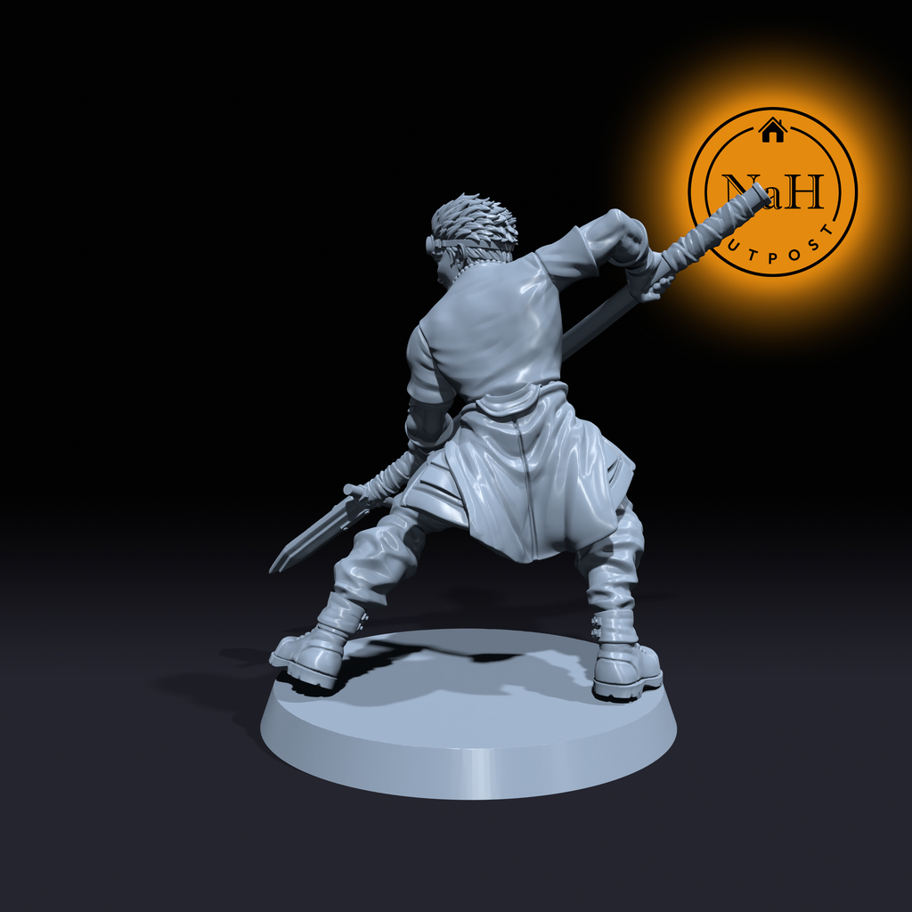 Gharr Stormspear | Spear Fighter | Barbarian or Monk miniature for Tabletop games like D&D and War Gaming| Dungeons and Dragons Mini | RN estudio