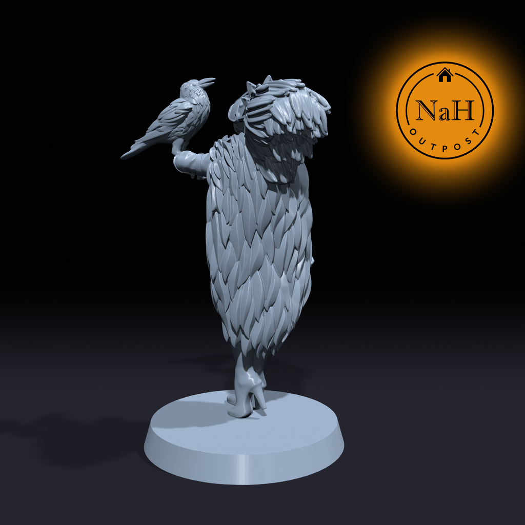 Kalimani Ravencloak | Raven Assassin | Sexy Pinup Raven Queen miniature for Tabletop games like D&D and War Gaming| Dungeons and Dragons Mini | RN estudio