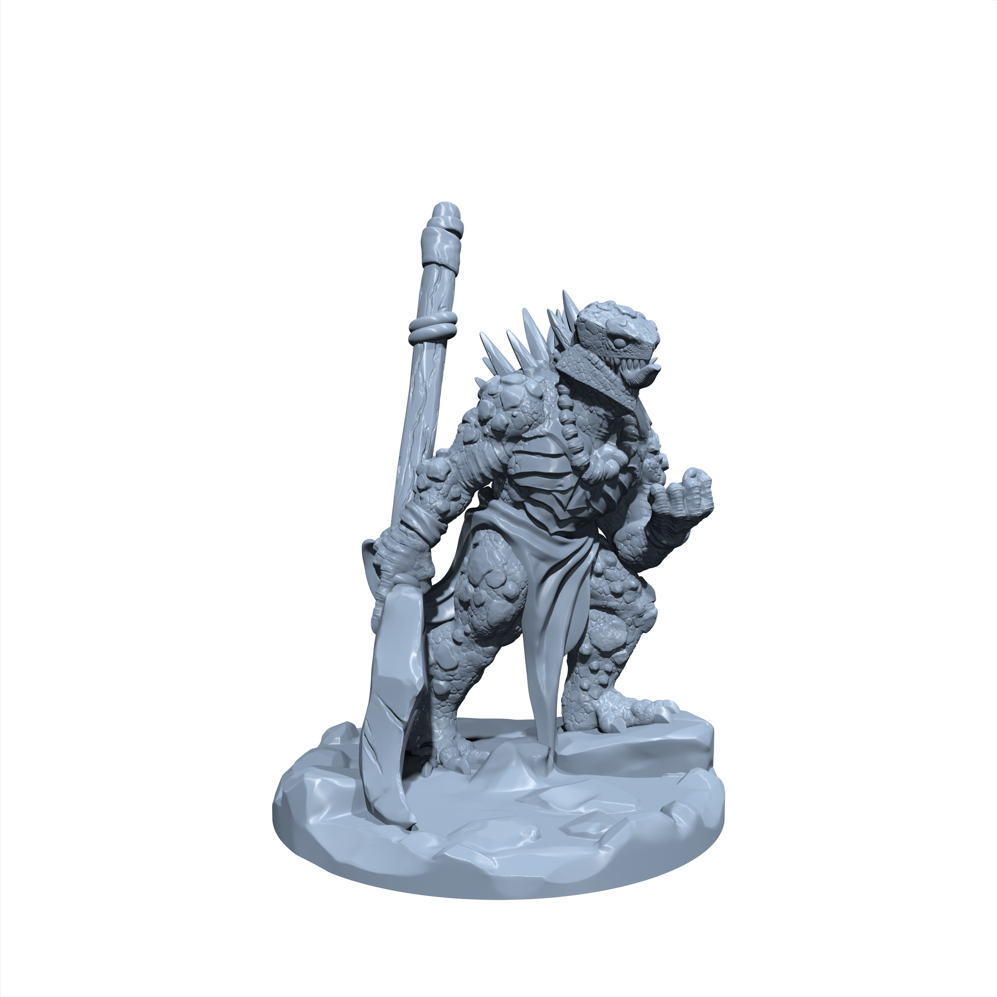 Basilisk Folk | Dragonborn Barbarian | Lizardfolk Fighter Miniature for Tabletop games like D&D and TTRPG War Gaming