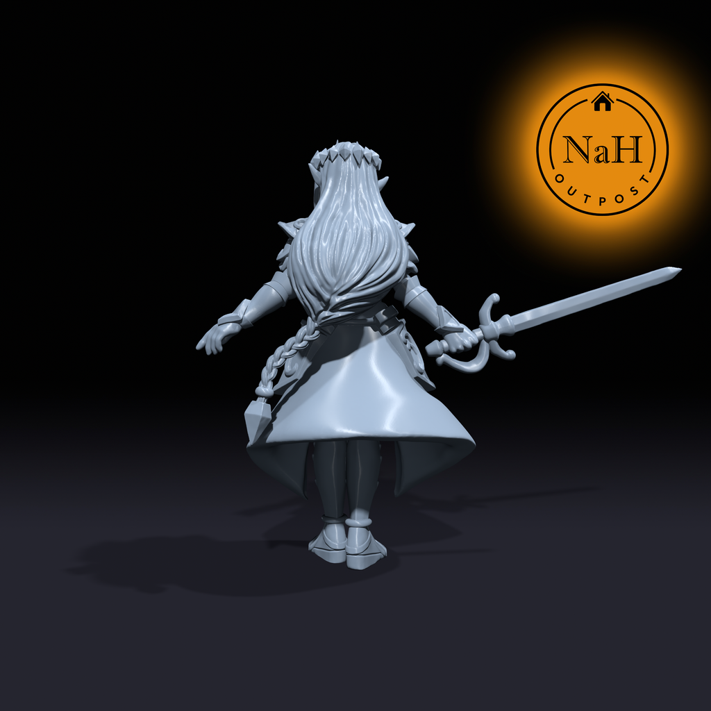 Zalidra Moonblade | Elven Princess | Female Sexy Pinup Fighter miniature for Tabletop games like D&D and War Gaming| Dungeons and Dragons Mini | RN estudio