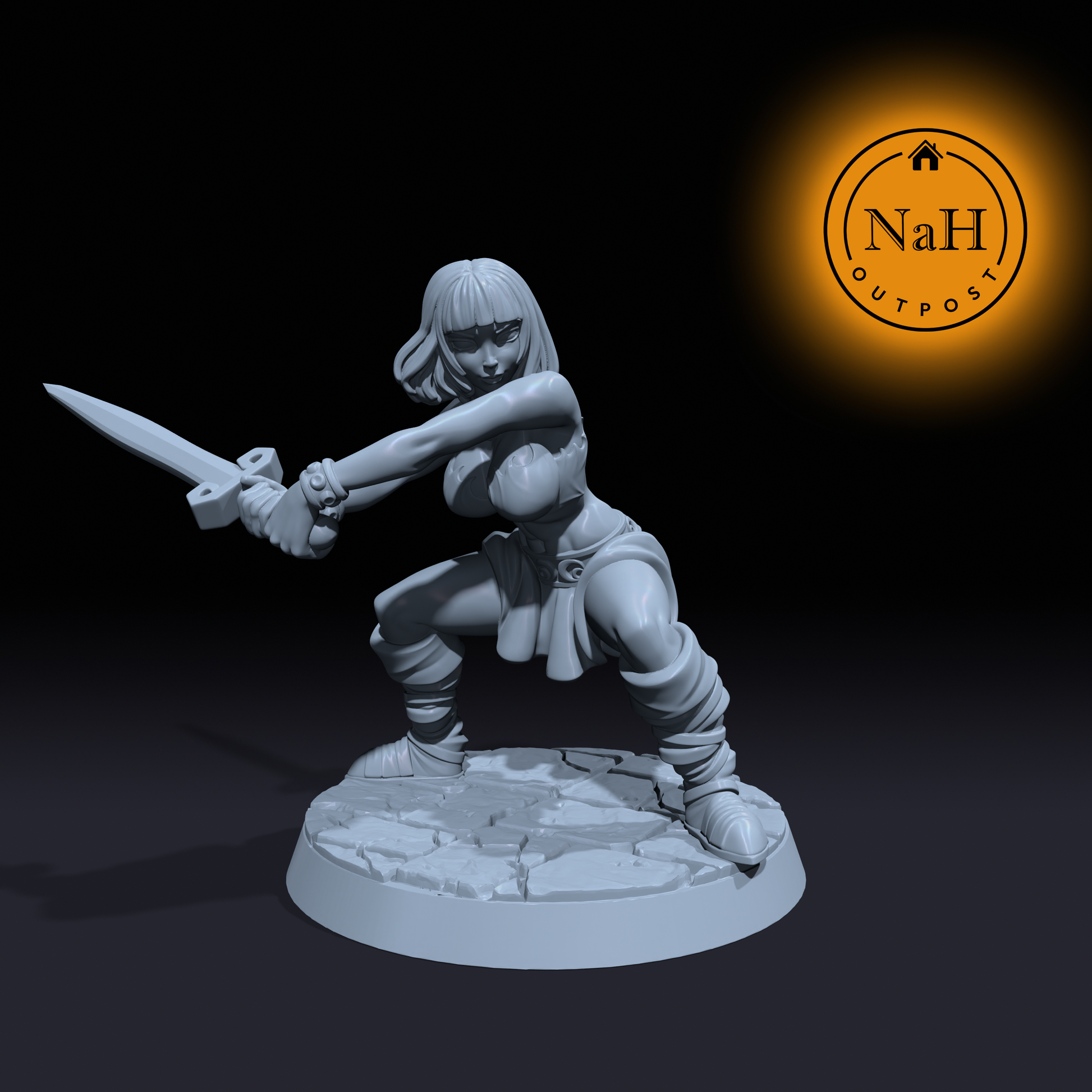 Boudica Ironheart | Female Barbarian | Sexy Pinup miniature for Tabletop games like D&D and War Gaming| Dungeons and Dragons Mini | RN estudio