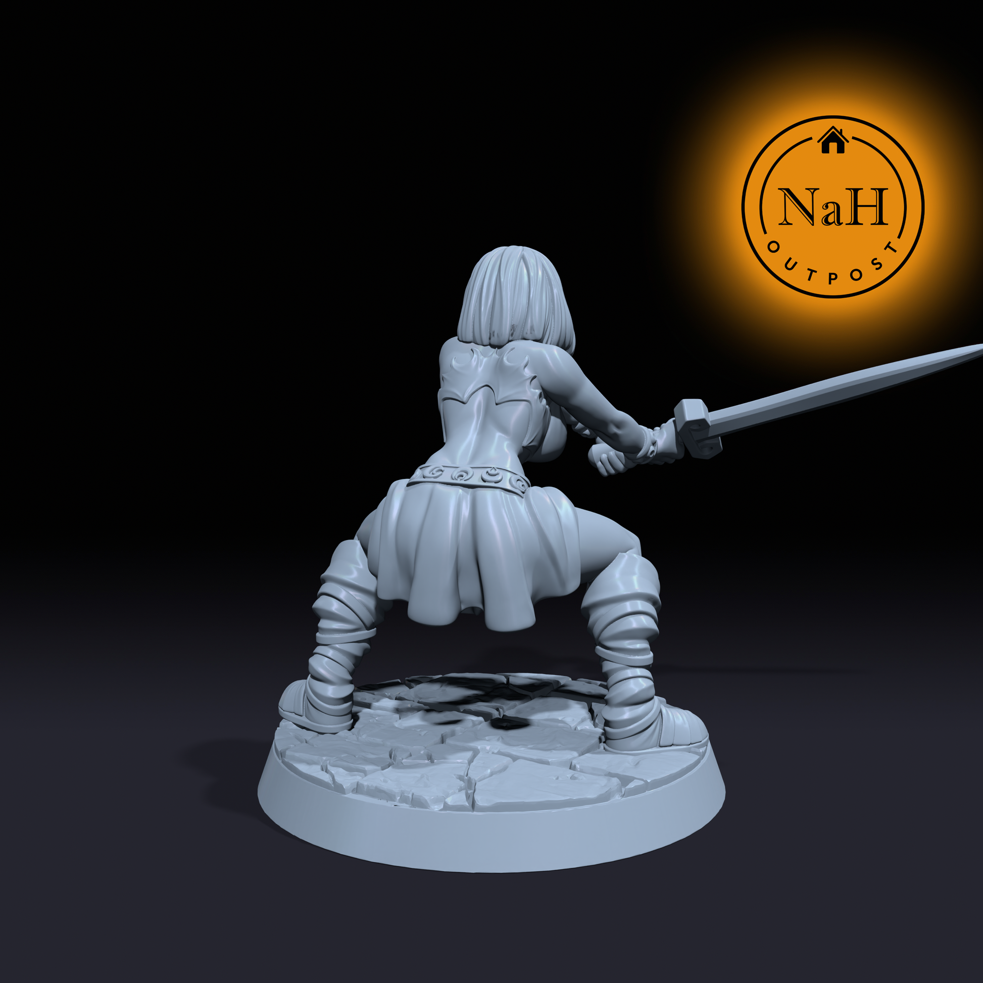 Boudica Ironheart | Female Barbarian | Sexy Pinup miniature for Tabletop games like D&D and War Gaming| Dungeons and Dragons Mini | RN estudio