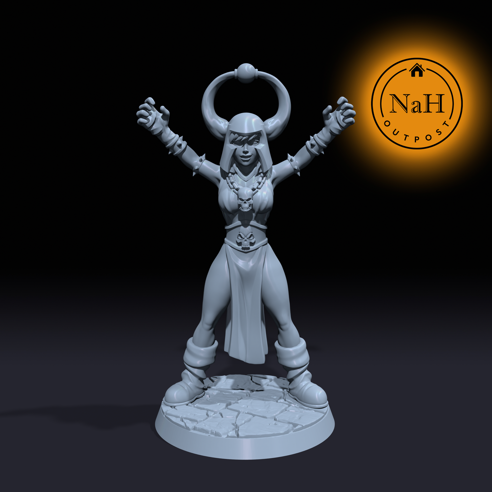 Morgana Blackthorn | Sorcerer | Warlock or Wizard miniature for Tabletop games like D&D and War Gaming| Dungeons and Dragons Mini | RN estudio