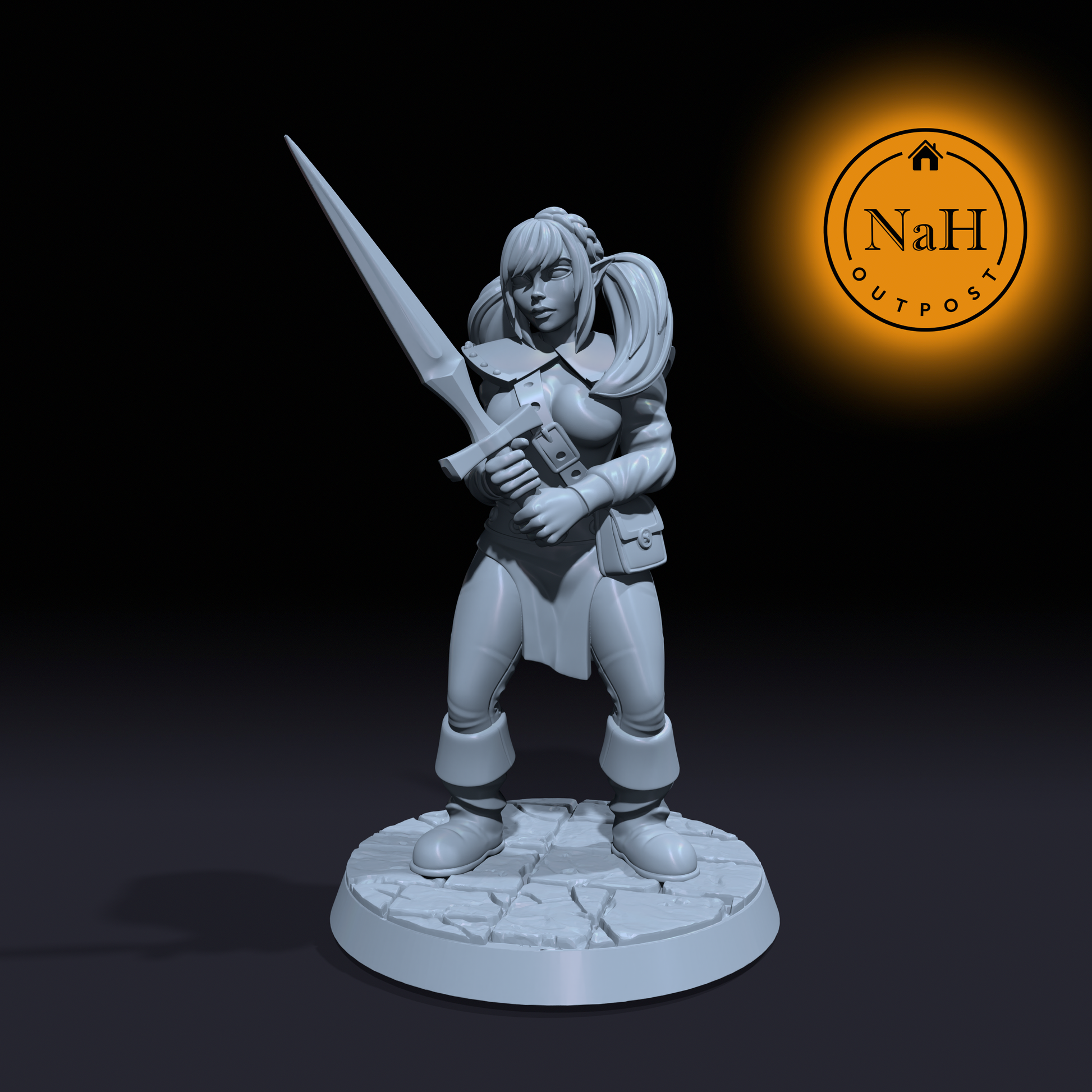 Selene Starblade | Female Barbarian | Sexy Pinup miniature for Tabletop games like D&D and War Gaming| Dungeons and Dragons Mini | RN estudio