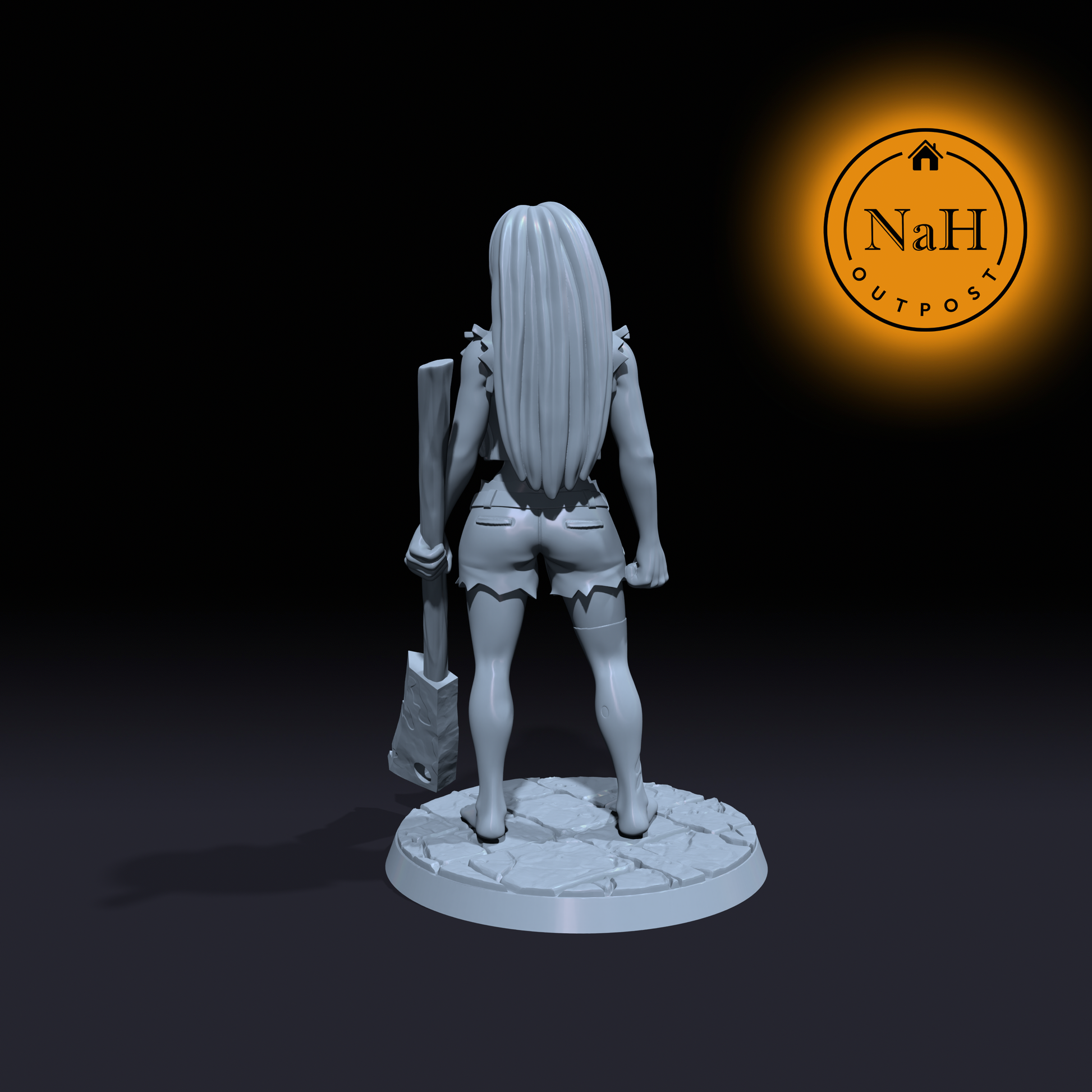 Janice Bloodaxe | Female Zombie Survivor miniature for Tabletop games like D&D and War Gaming| Dungeons and Dragons Mini | RN estudio