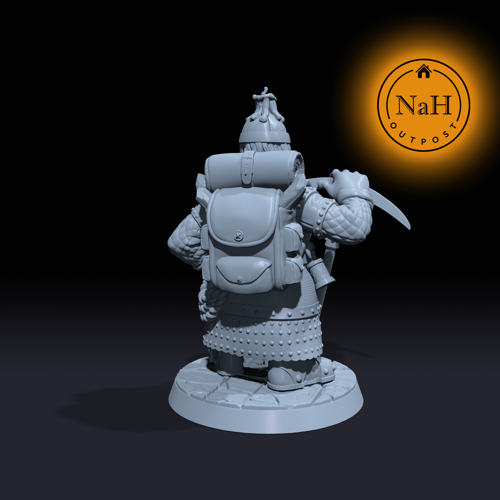 Belba Oreseeker | Female Dwarf Miner miniature for Tabletop games like D&D and War Gaming| Dungeons and Dragons Mini | RN estudio