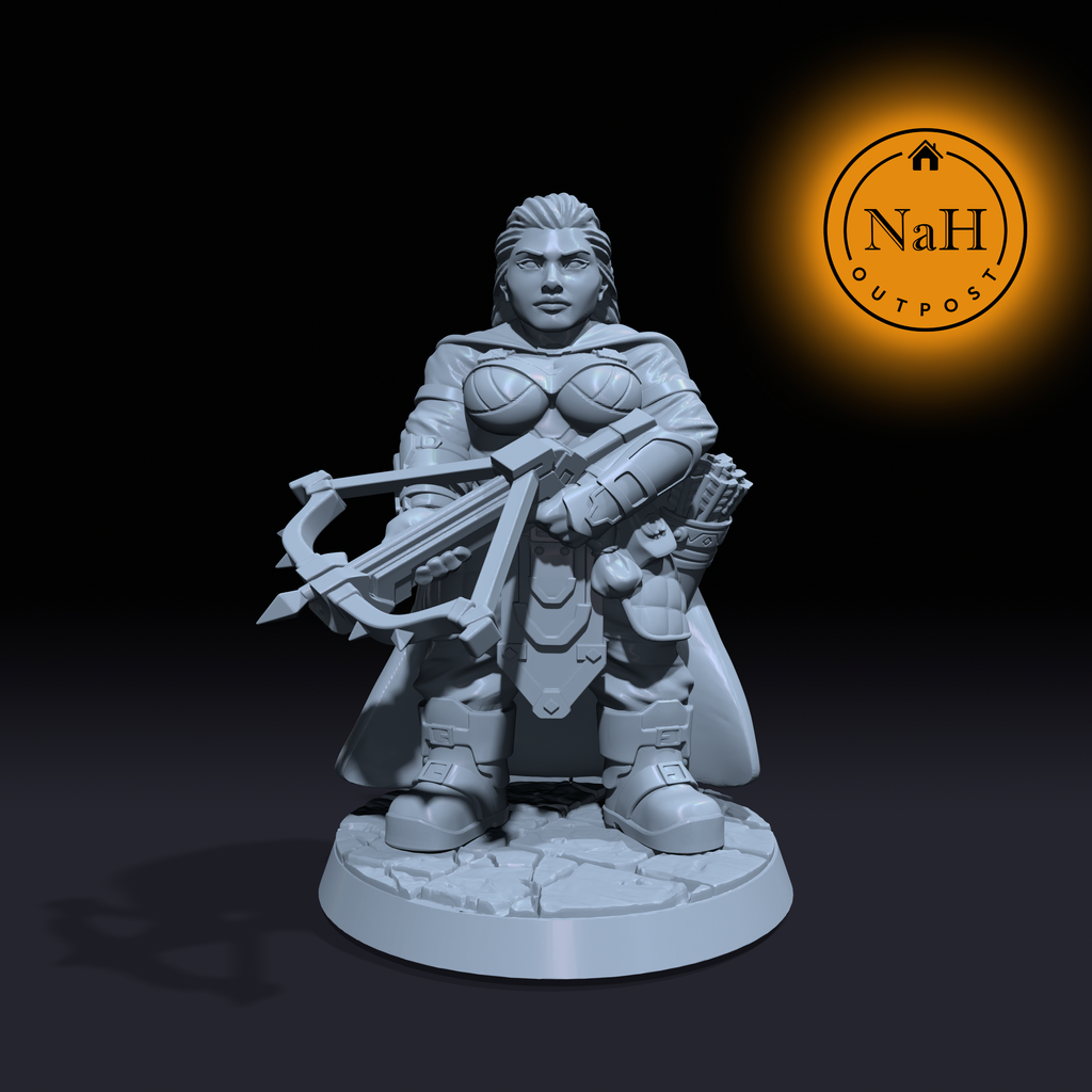 Kelda Truearrow | Female Dwarf Ranger or Rogue miniature for Tabletop games like D&D and War Gaming| Dungeons and Dragons Mini | RN estudio