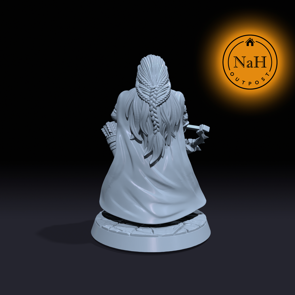 Kelda Truearrow | Female Dwarf Ranger or Rogue miniature for Tabletop games like D&D and War Gaming| Dungeons and Dragons Mini | RN estudio