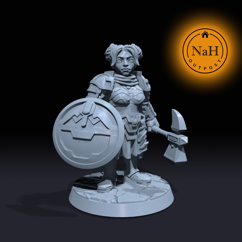 Yngvild Stonehammer | Female Dwarf Fighter or Barbarian miniature for Tabletop games like D&D and War Gaming| Dungeons and Dragons Mini | RN estudio