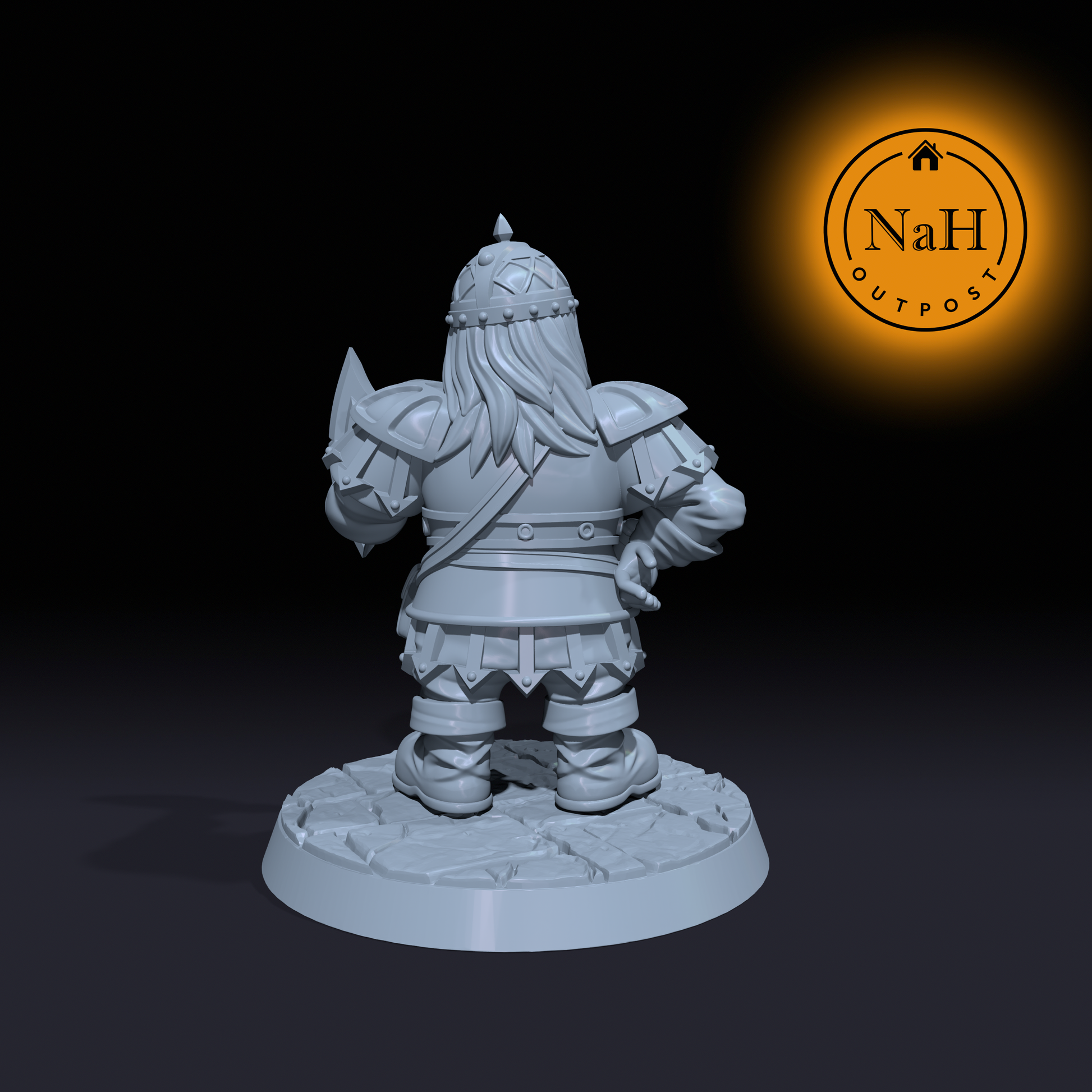 Brondis Battleaxe | Female Dwarf Fighter or Barbarian miniature for Tabletop games like D&D and War Gaming| Dungeons and Dragons Mini | RN estudio