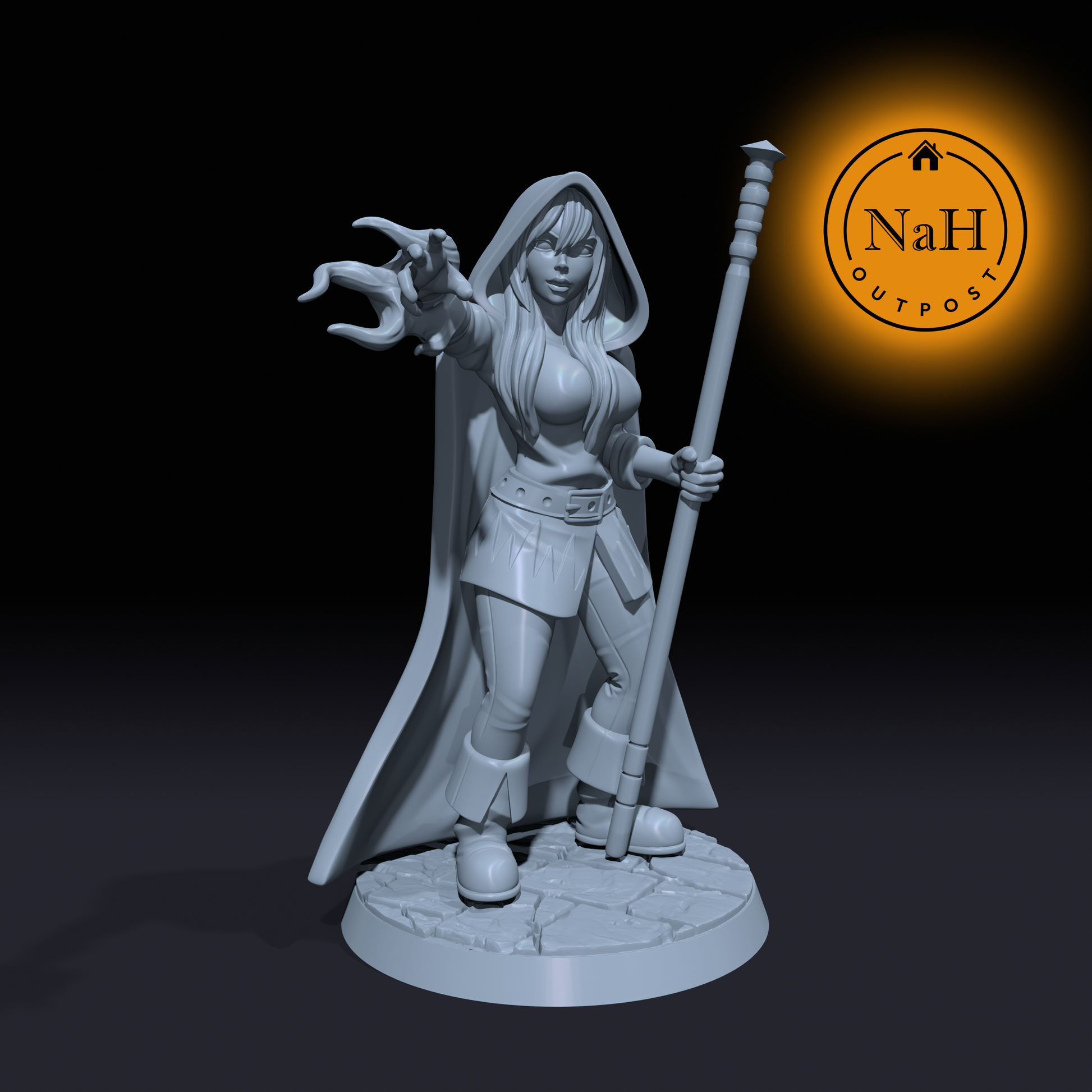Elysia Frostwind| Female Caster | Pinup Wizard miniature for Tabletop games like D&D and War Gaming| Dungeons and Dragons Mini | RN estudio