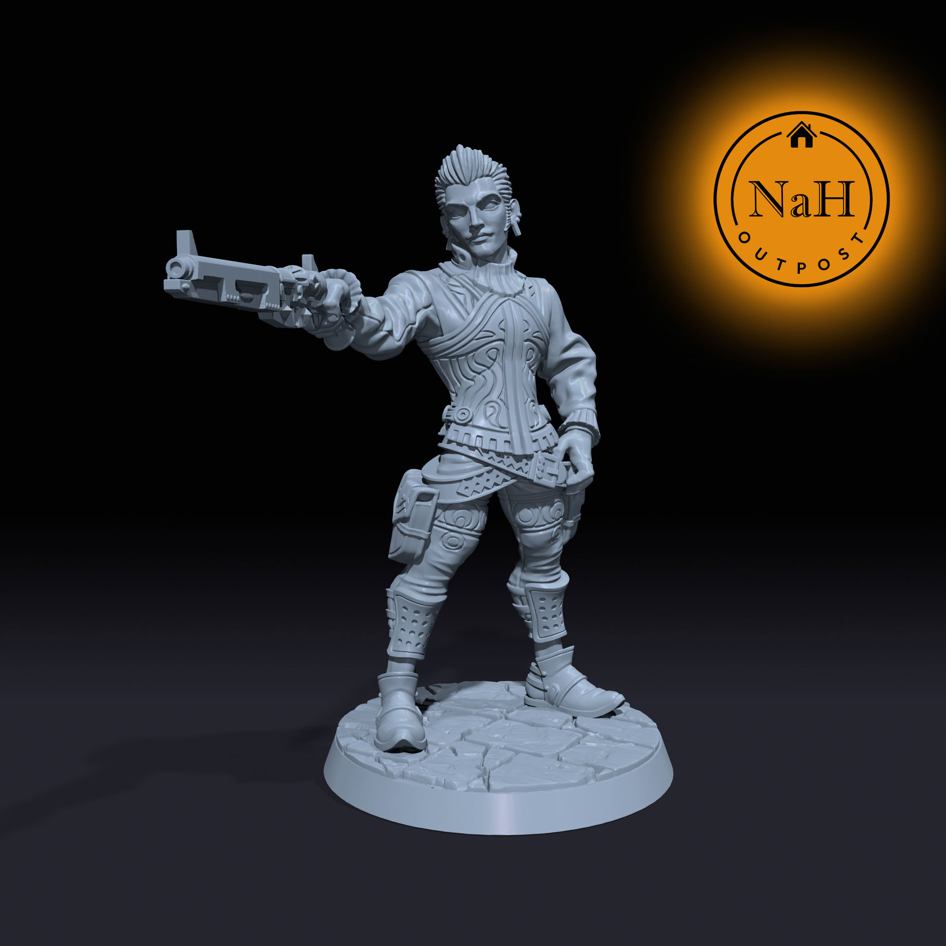Sir Percival Ironsight | Balthier | Human Gunslinger miniature for Tabletop games like D&D and War Gaming| Dungeons and Dragons Mini | RN estudio