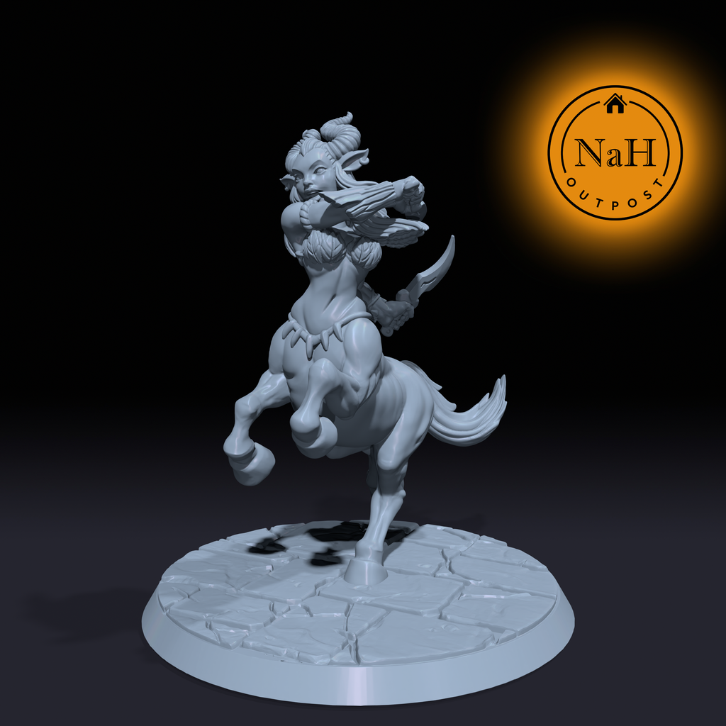 Lydaria Swiftblade | Centaur of Daggers | Female Pinup miniature for Tabletop games like D&D and War Gaming| Dungeons and Dragons Mini | RN estudio