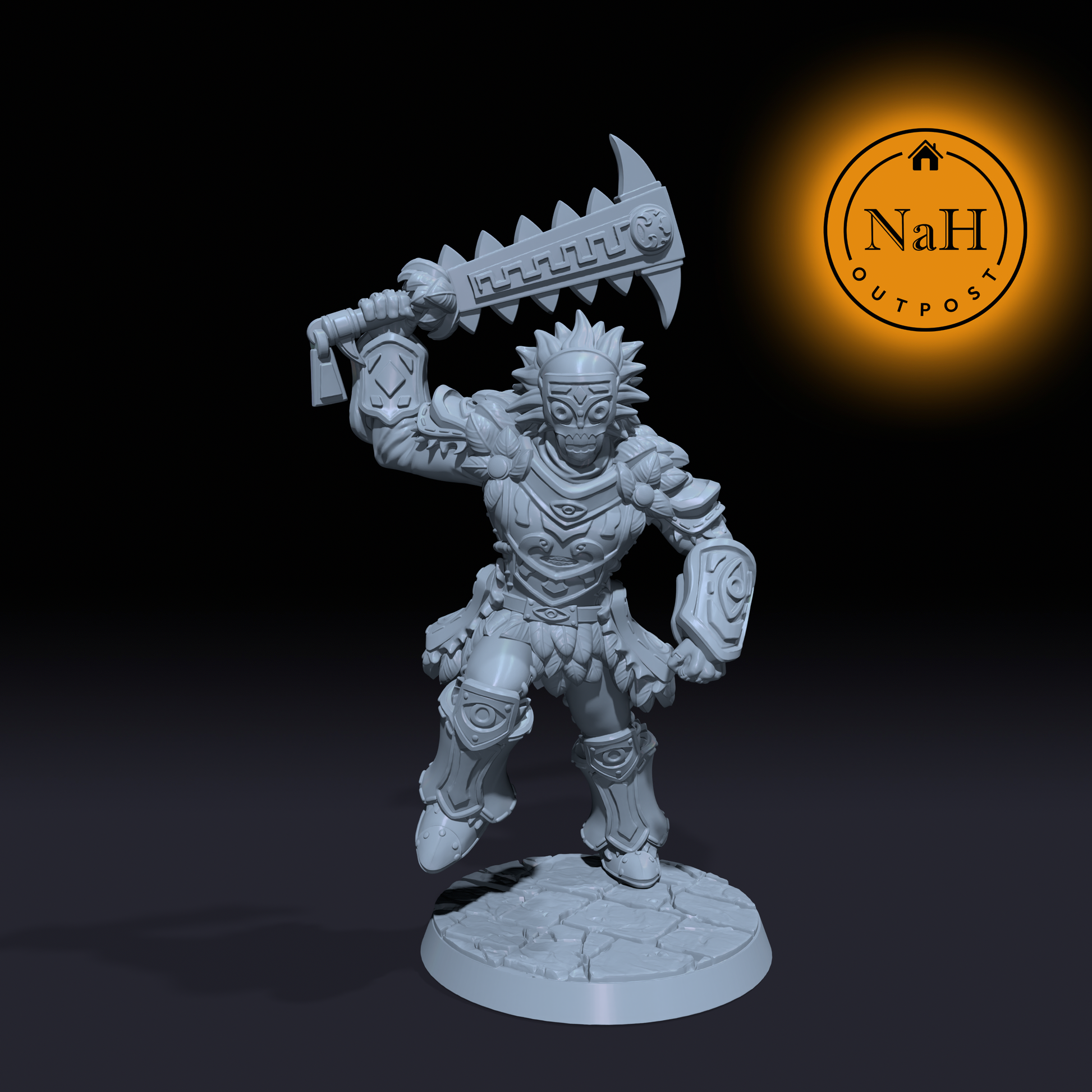 Bramble Ironthorn | Forest Warrior | Barbarian or Fighter miniature for Tabletop games like D&D and War Gaming| Dungeons and Dragons Mini | RN estudio
