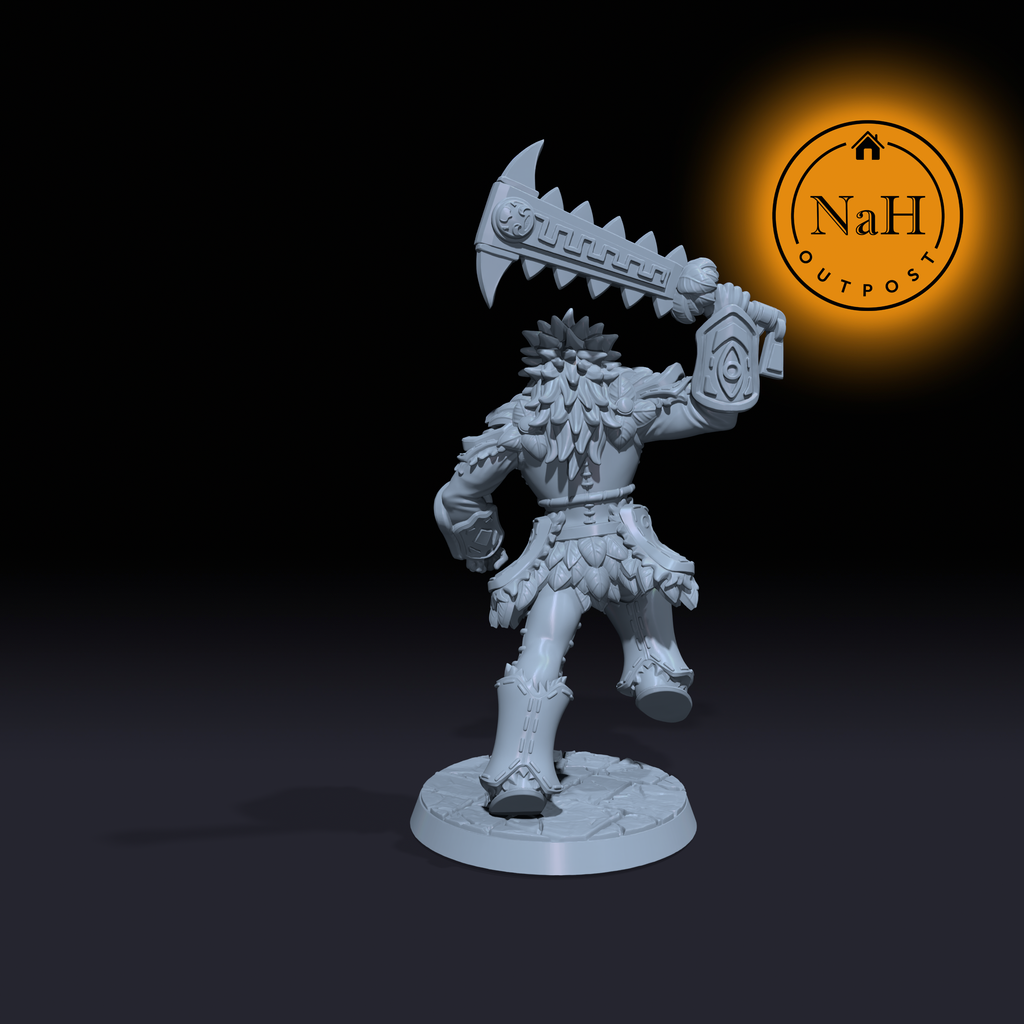 Bramble Ironthorn | Forest Warrior | Barbarian or Fighter miniature for Tabletop games like D&D and War Gaming| Dungeons and Dragons Mini | RN estudio