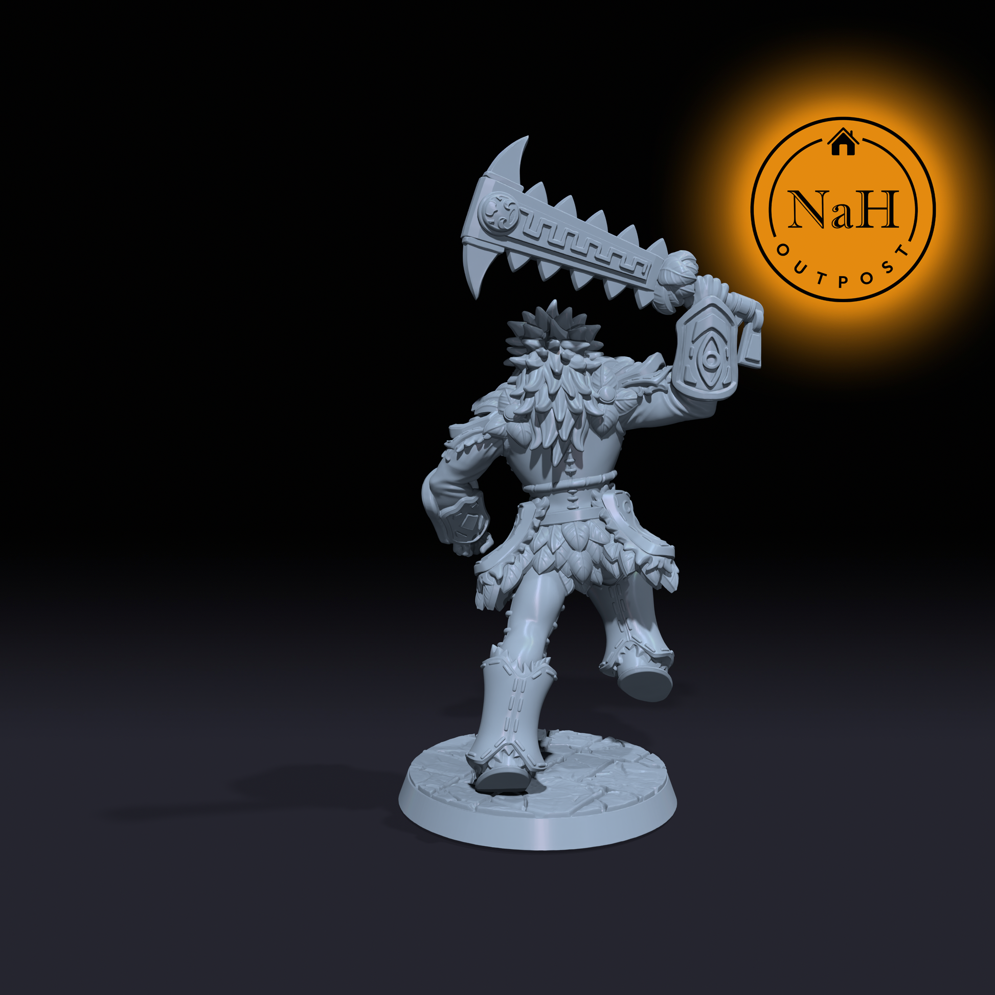 Bramble Ironthorn | Forest Warrior | Barbarian or Fighter miniature for Tabletop games like D&D and War Gaming| Dungeons and Dragons Mini | RN estudio