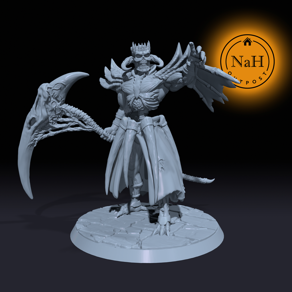 Skulrak, Bone Lord of the Abyss | Abyss Bonecrown | Undead Skeleton Commander Miniature for Tabletop games like D&D 5e and TTRPG  War Gaming
