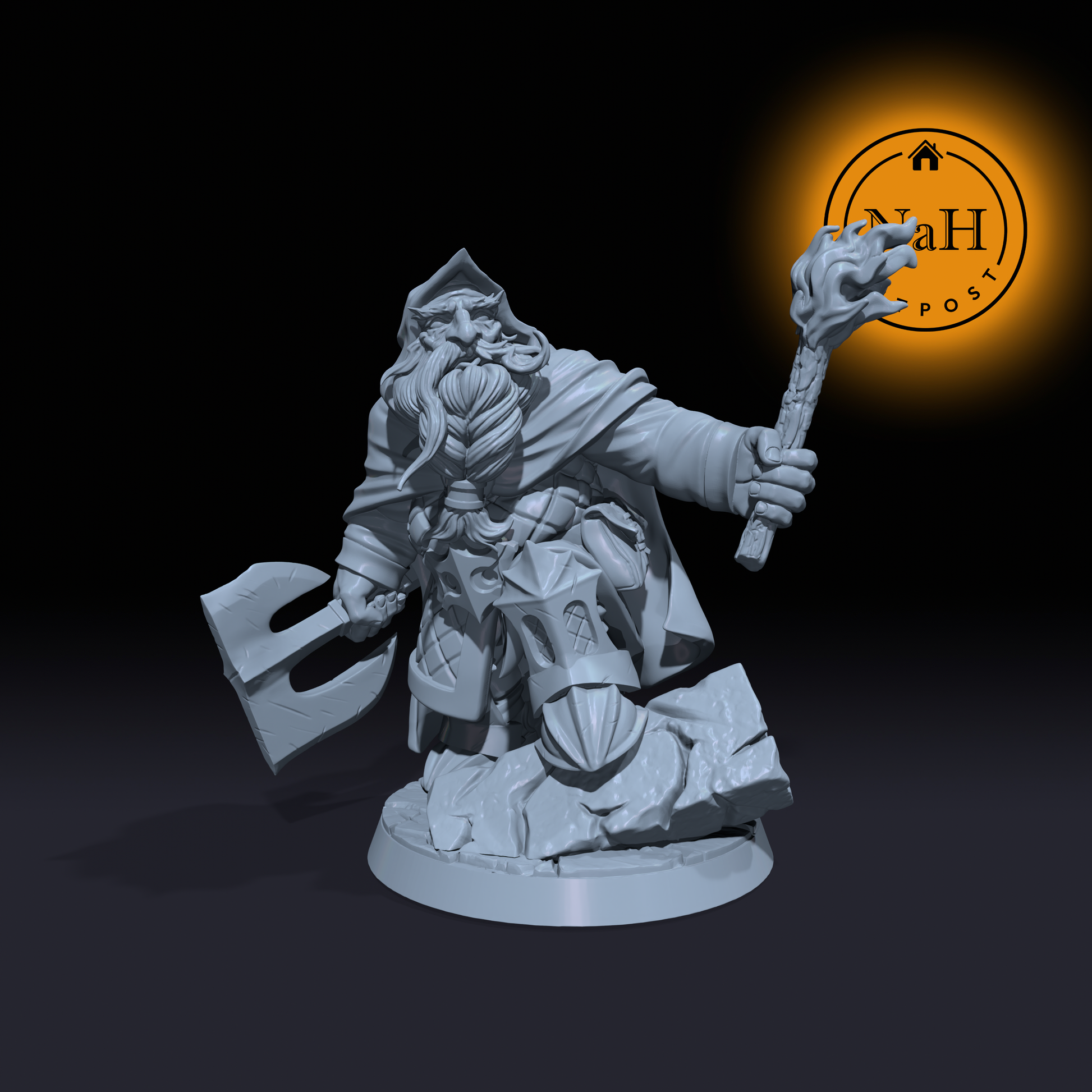 Brogar Wayfarer | Balin | Axe Dwarf miniature for Tabletop games like D&D and War Gaming| Dungeons and Dragons Mini | RN estudio