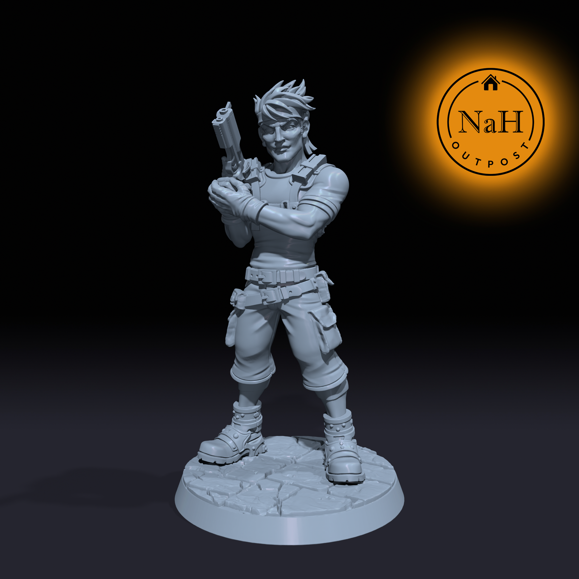 Bronn Ironfield | Biggs | Human Gunslinger | Fighter miniature for Tabletop games like D&D and War Gaming| Dungeons and Dragons Mini | RN estudio