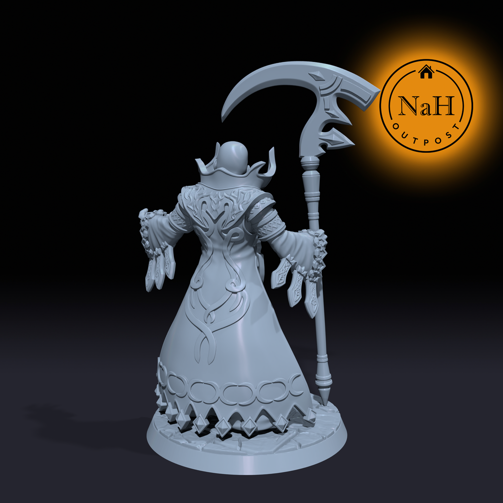 Grimstaff, the Dark Conjuror | Zasalamel | Human Necromancer miniature for Tabletop games like D&D and War Gaming| Dungeons and Dragons Mini | RN estudio