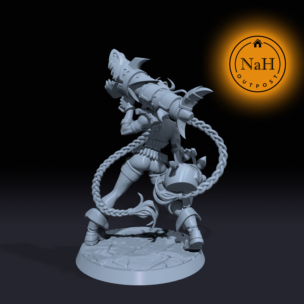 Raven Darkfire | Female Gunslinger miniature for Tabletop games like D&D and War Gaming| Dungeons and Dragons Mini | RN estudio