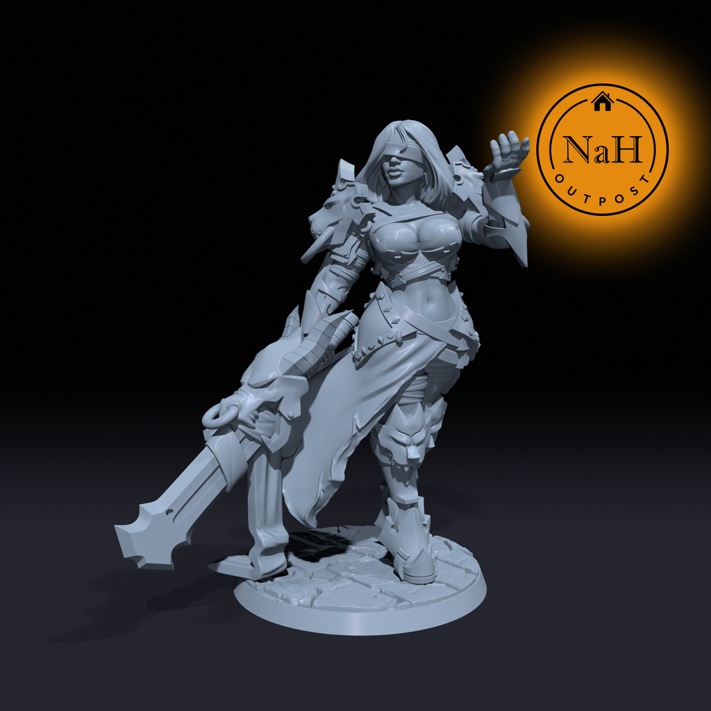 Serena Lightseer | Landa | Blind Paladin miniature for Tabletop games like D&D and War Gaming| Dungeons and Dragons Mini | RN estudio