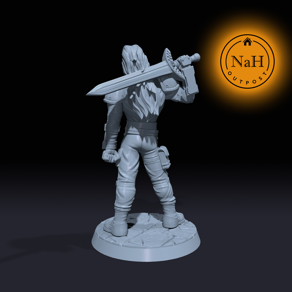Drake Steelgrin | Roche Barbarian or Fighter miniature for Tabletop games like D&D and War Gaming| Dungeons and Dragons Mini | RN estudio