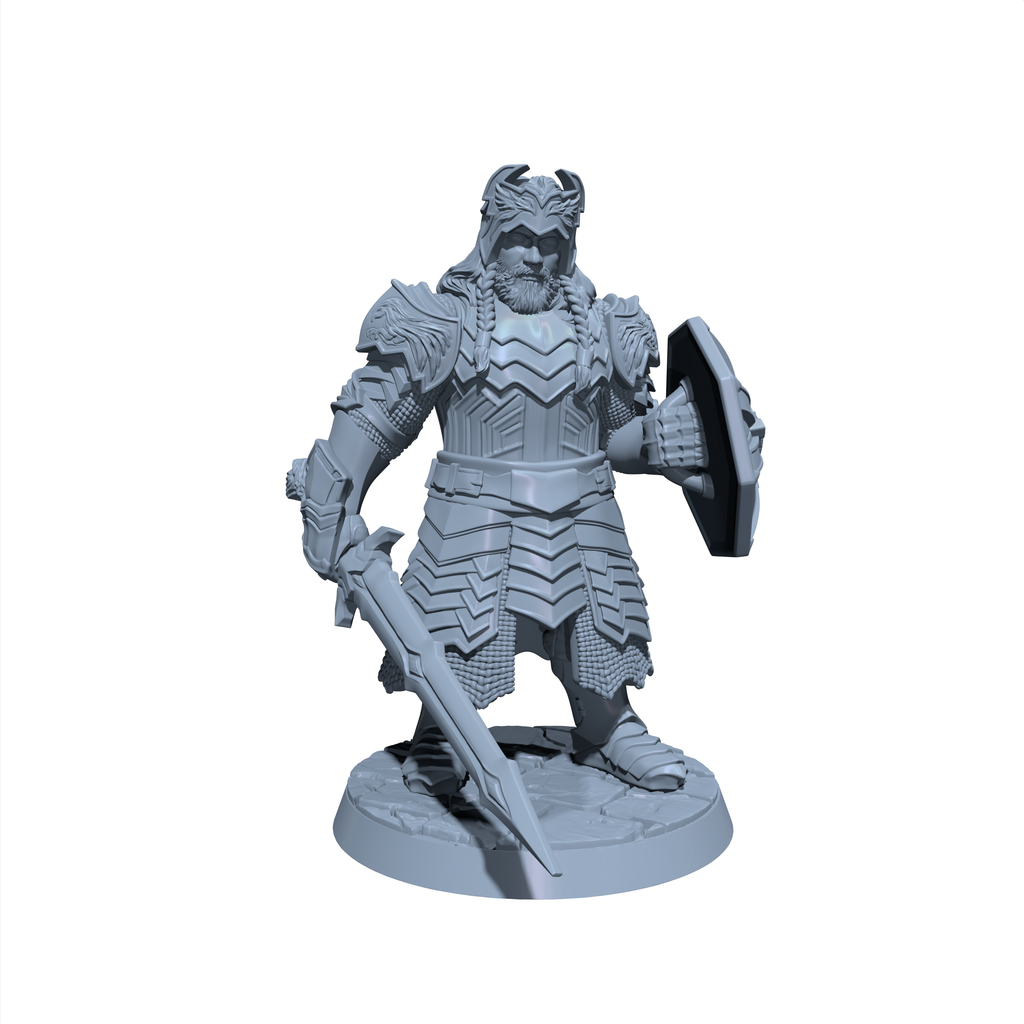 Durin Ironshield | Dwarf King Barbarian or Fighter miniature for Tabletop games like D&D and War Gaming| Dungeons and Dragons Mini | RN estudio