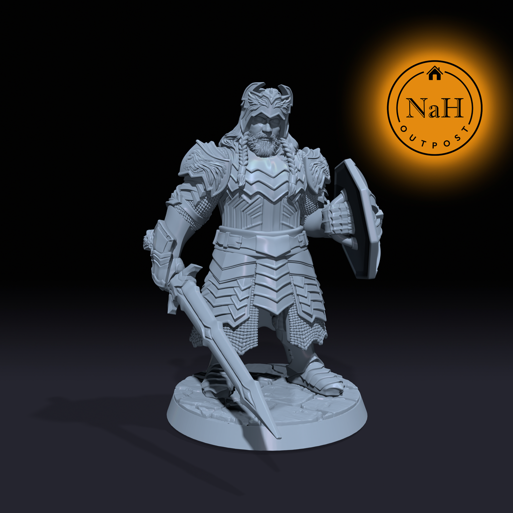 Durin Ironshield | Dwarf King Barbarian or Fighter miniature for Tabletop games like D&D and War Gaming| Dungeons and Dragons Mini | RN estudio