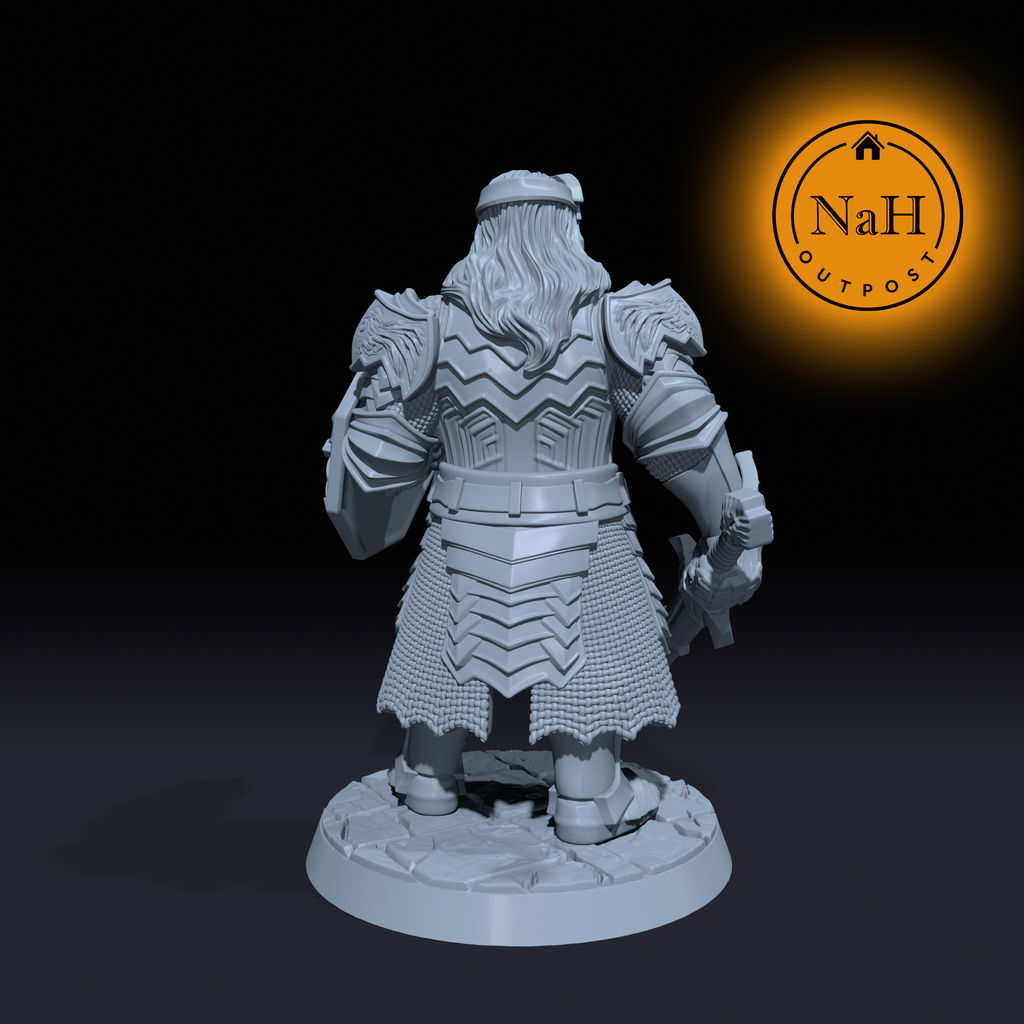 Durin Ironshield | Dwarf King Barbarian or Fighter miniature for Tabletop games like D&D and War Gaming| Dungeons and Dragons Mini | RN estudio