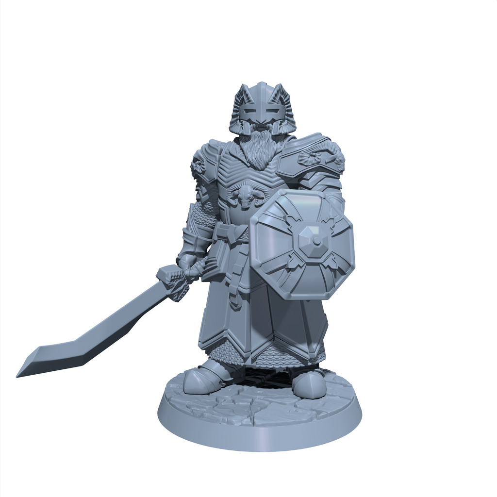 Baelgor Ramheart | Dwarf Ram Lord Paladin or Fighter miniature for Tabletop games like D&D and War Gaming| Dungeons and Dragons Mini | RN estudio
