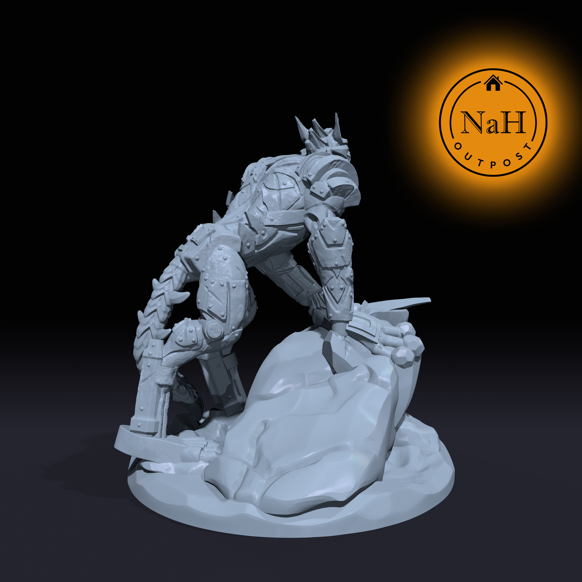 Karnyx, the Steel Howler | Battlebuilt Werewolf Construct Miniature for Tabletop games like D&D and War Gaming | Dungeons and Dragons Mini