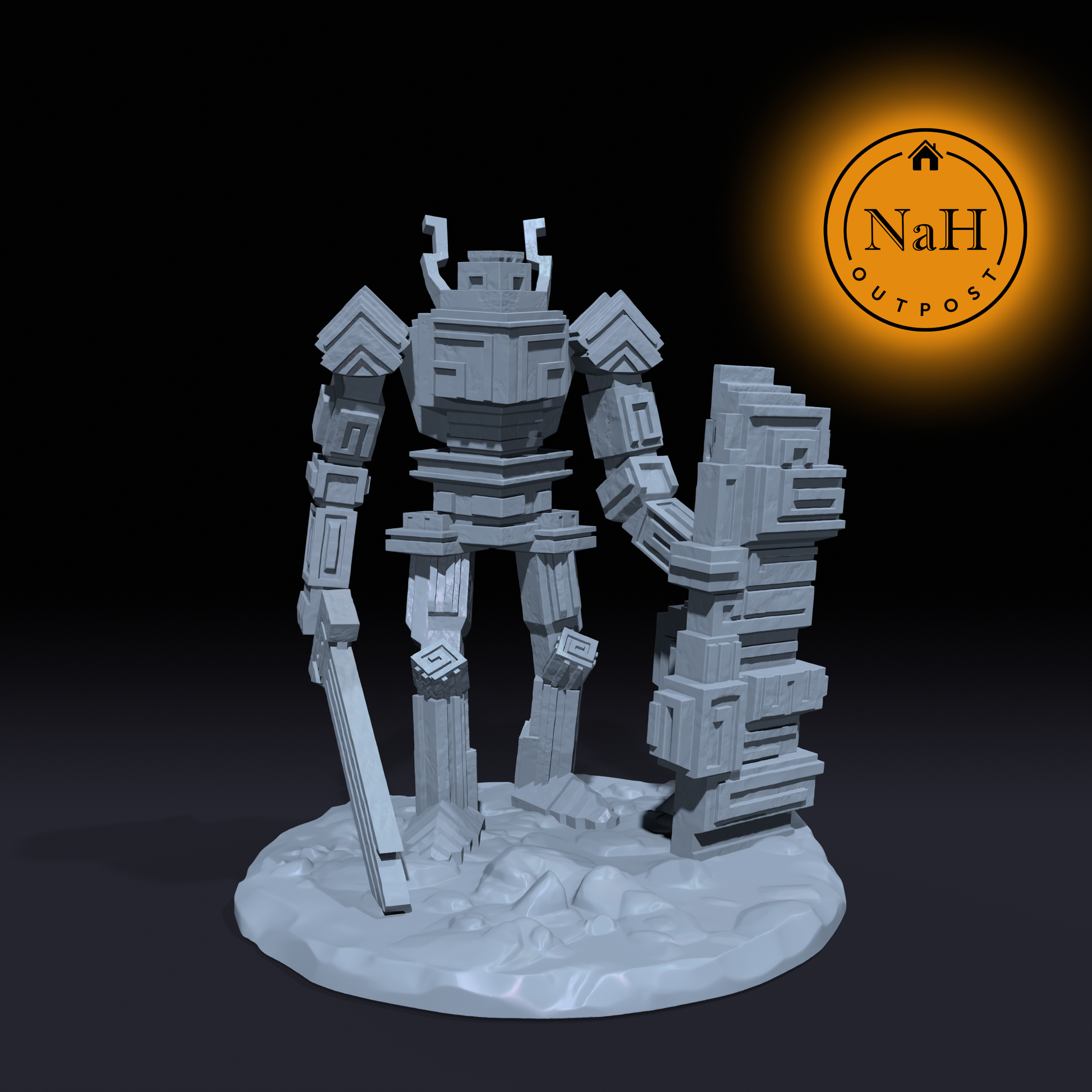 Brixal, the Shardforged Warden | Bismuth Golem Construct Miniature for Tabletop games like D&D and War Gaming | Dungeons and Dragons Mini