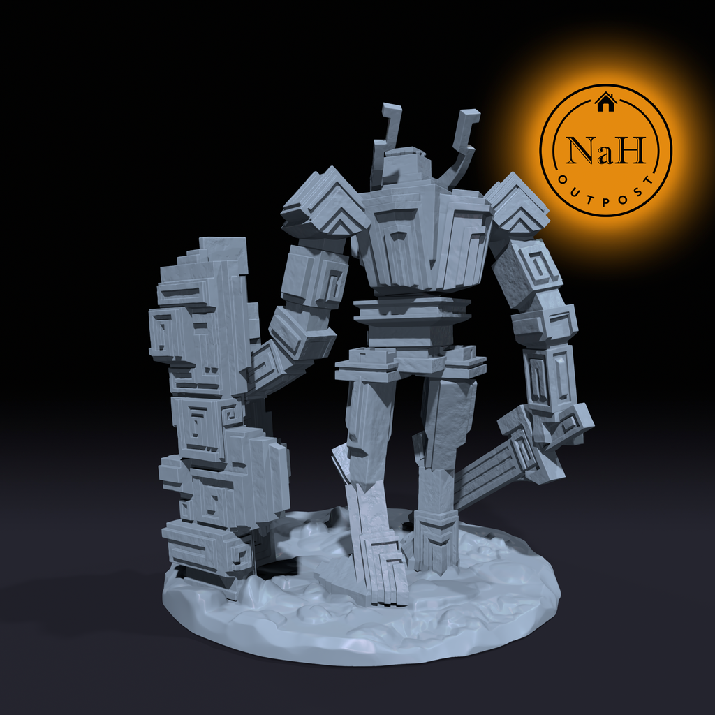 Brixal, the Shardforged Warden | Bismuth Golem Construct Miniature for Tabletop games like D&D and War Gaming | Dungeons and Dragons Mini