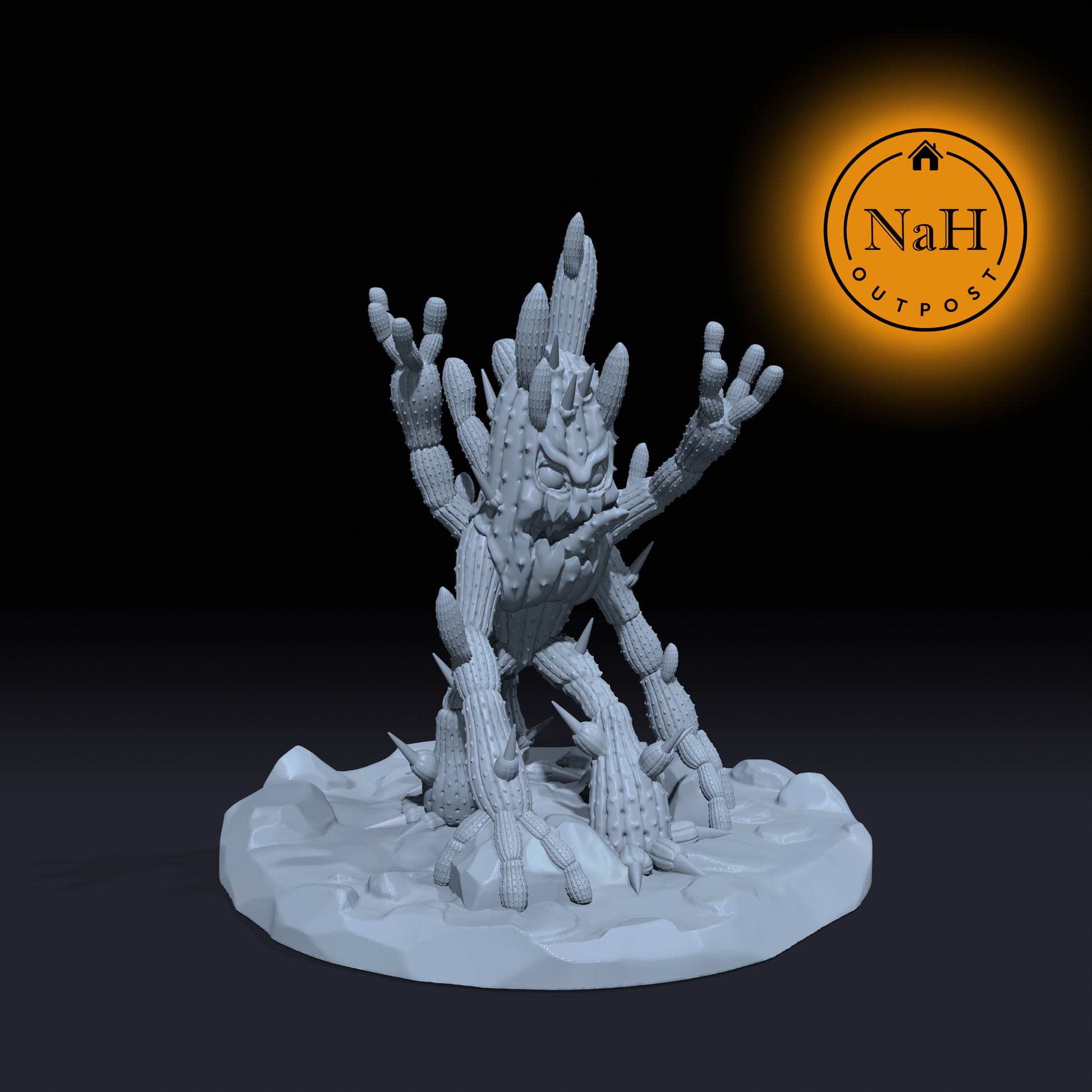 Sarrox, the Thornbound Sentinel | Cactus Golem Nature Construct Miniature for Tabletop games like D&D and War Gaming | Dungeons and Dragons Mini