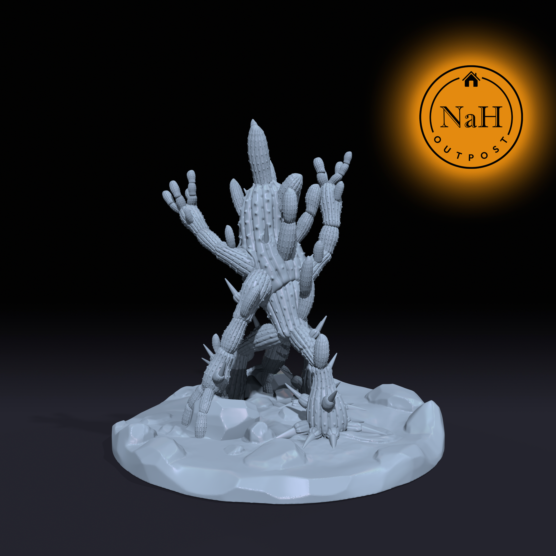 Sarrox, the Thornbound Sentinel | Cactus Golem Nature Construct Miniature for Tabletop games like D&D and War Gaming | Dungeons and Dragons Mini